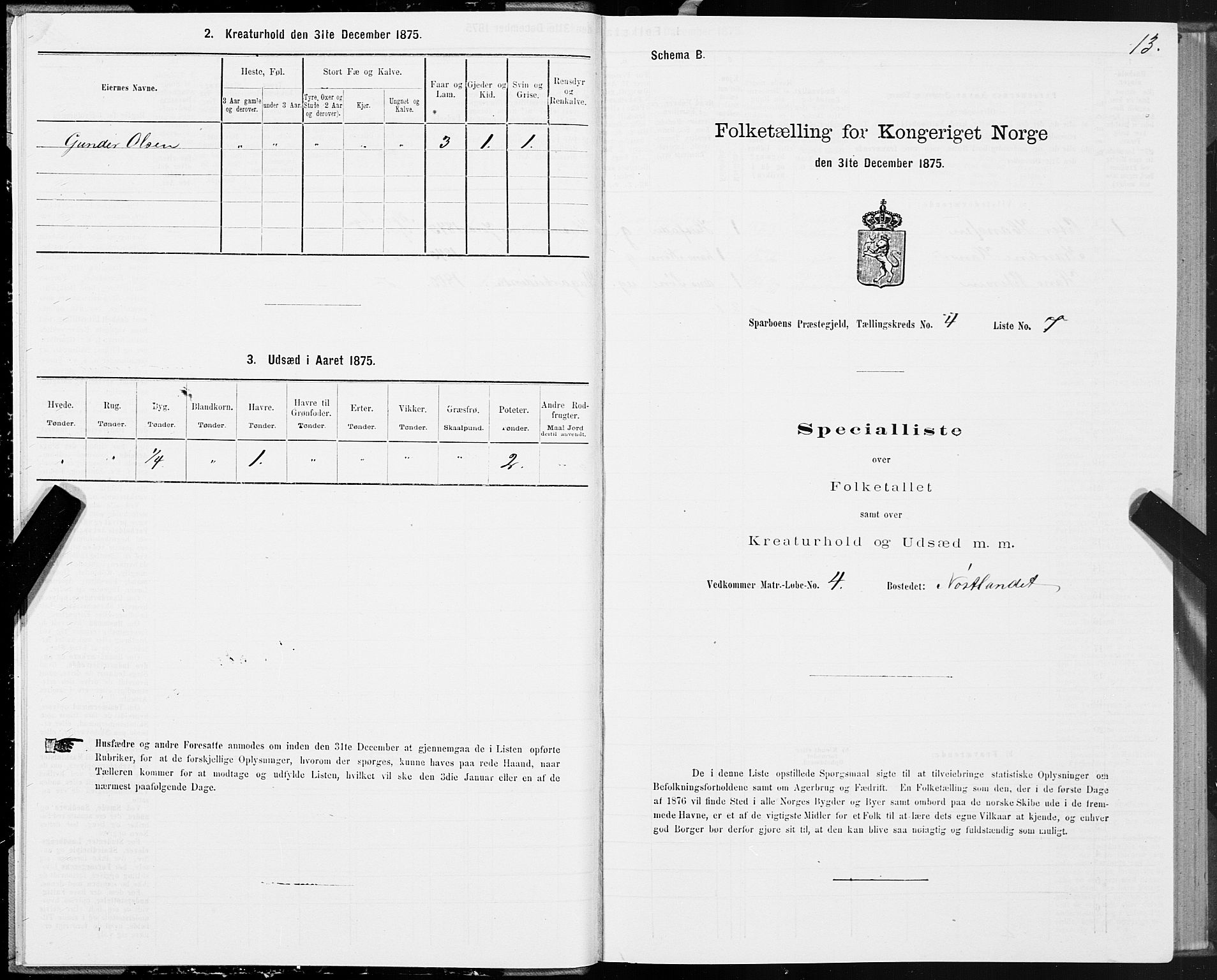 SAT, 1875 census for 1731P Sparbu, 1875, p. 2013