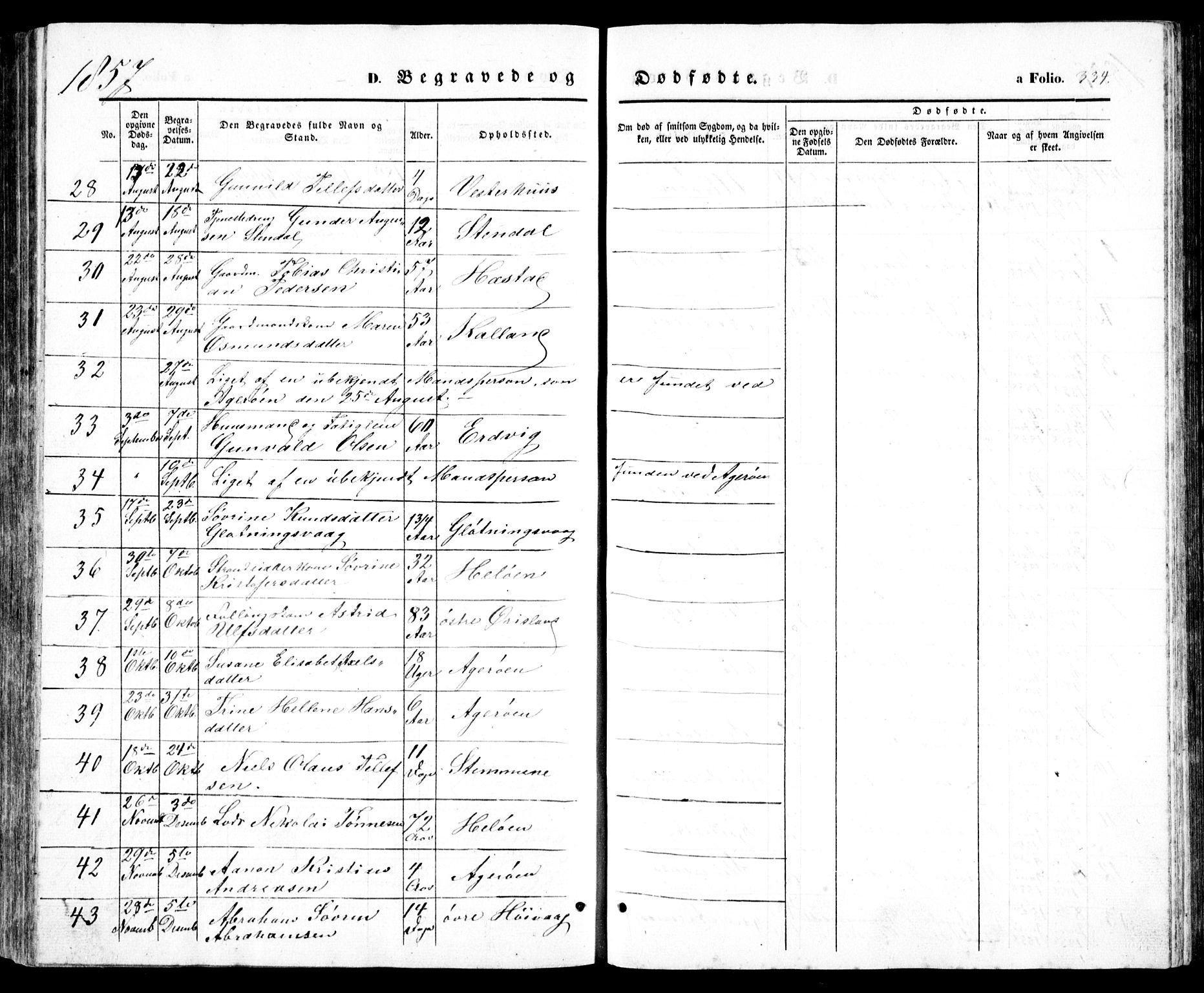 Høvåg sokneprestkontor, AV/SAK-1111-0025/F/Fb/L0002: Parish register (copy) no. B 2, 1847-1869, p. 334