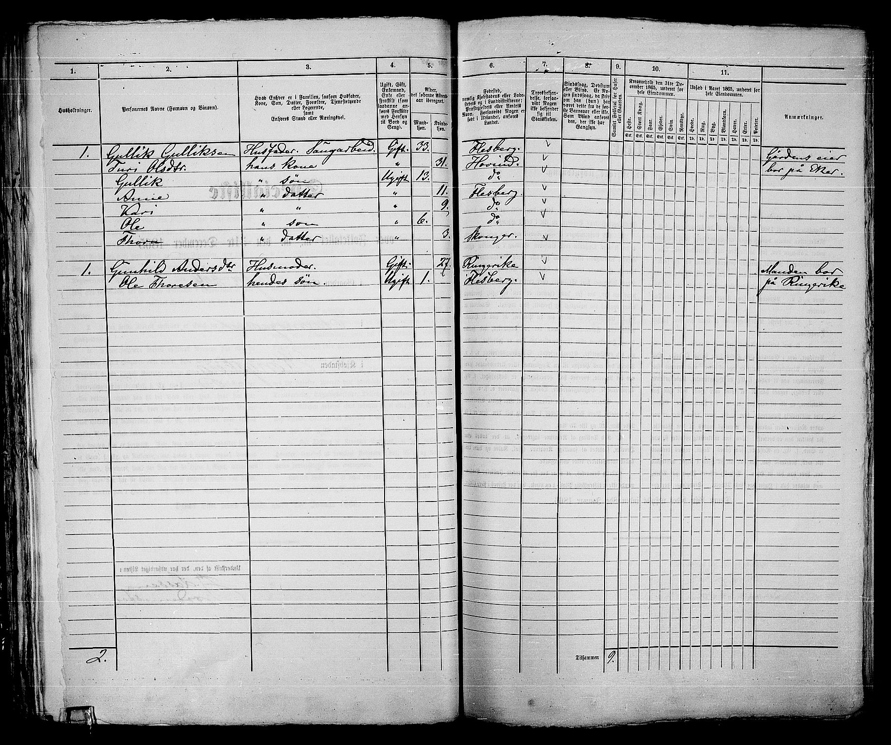 RA, 1865 census for Kongsberg/Kongsberg, 1865, p. 594