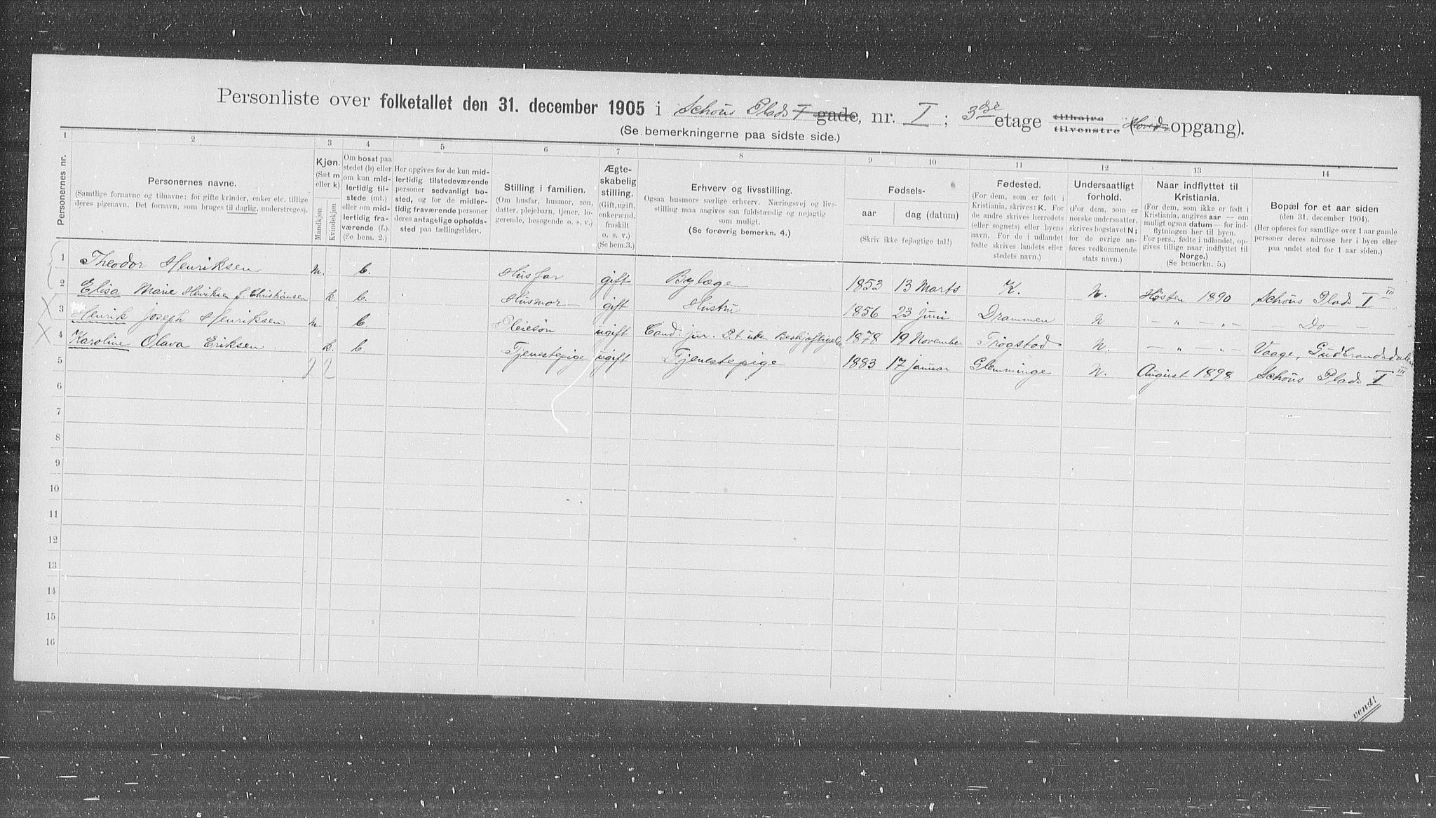 OBA, Municipal Census 1905 for Kristiania, 1905, p. 46930