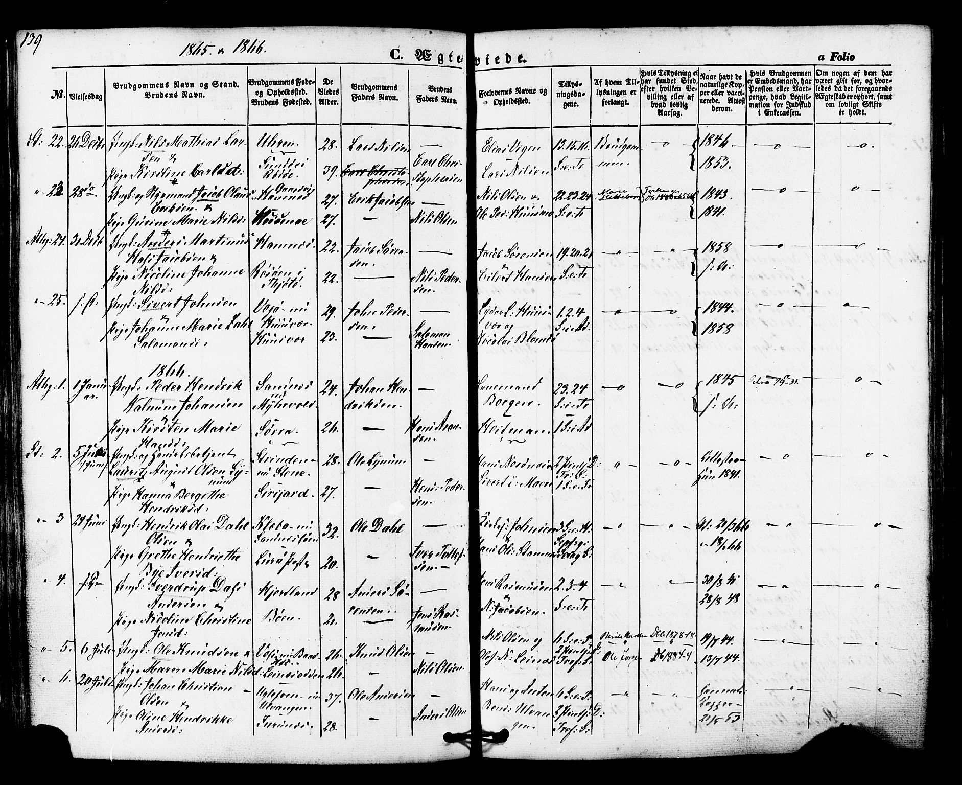 Ministerialprotokoller, klokkerbøker og fødselsregistre - Nordland, AV/SAT-A-1459/830/L0448: Parish register (official) no. 830A12, 1855-1878, p. 139