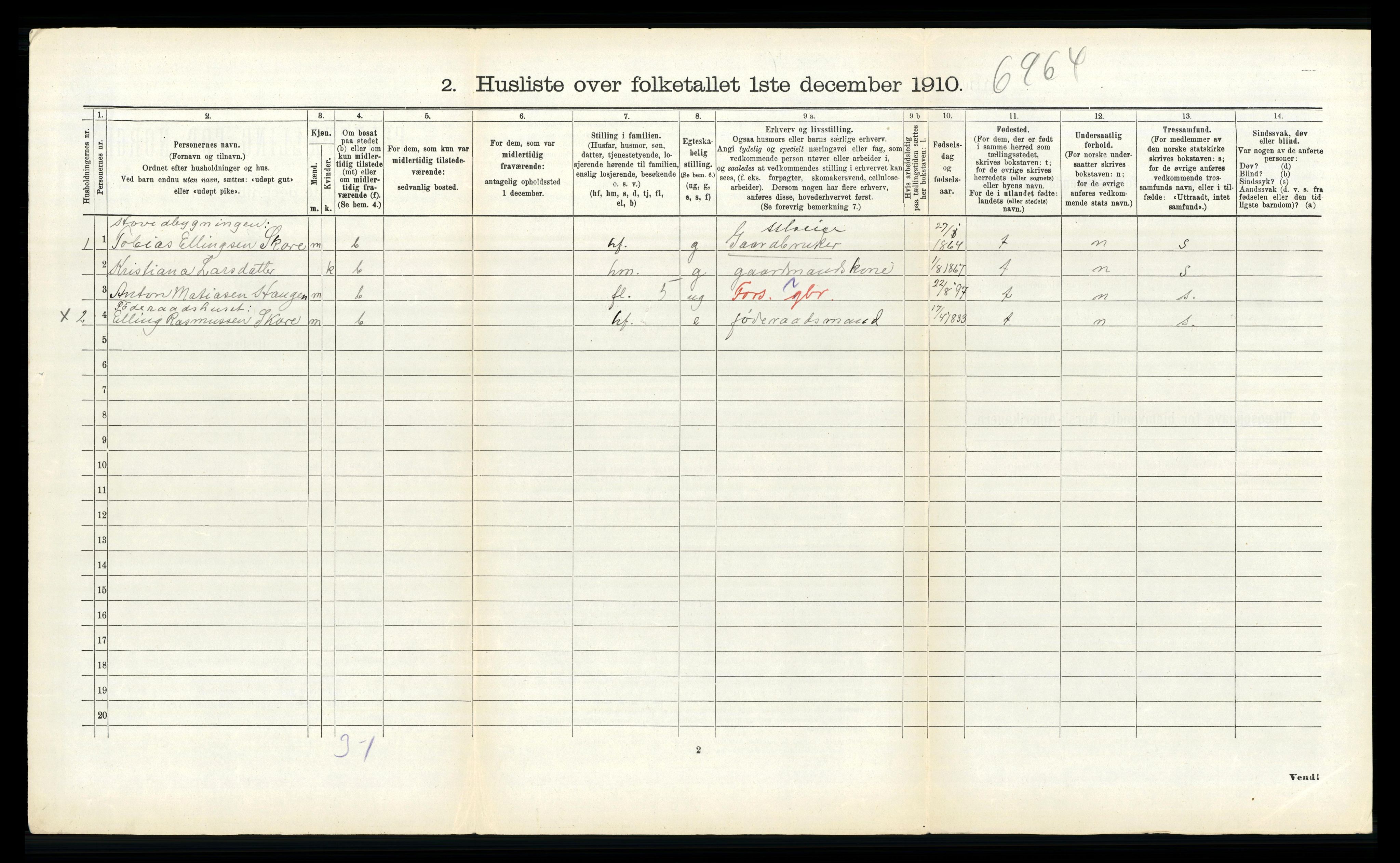 RA, 1910 census for Sande, 1910, p. 683