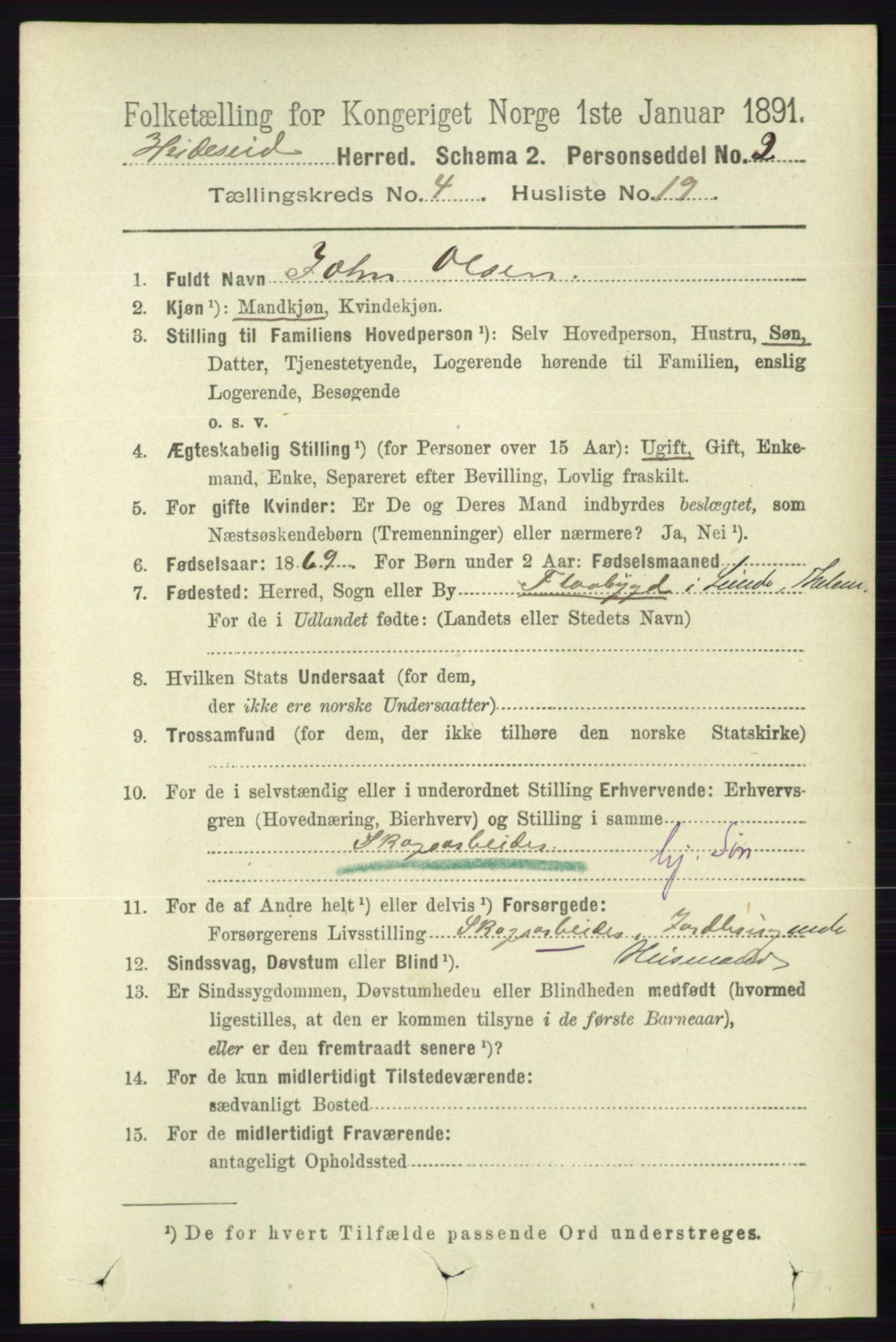 RA, 1891 census for 0829 Kviteseid, 1891, p. 845