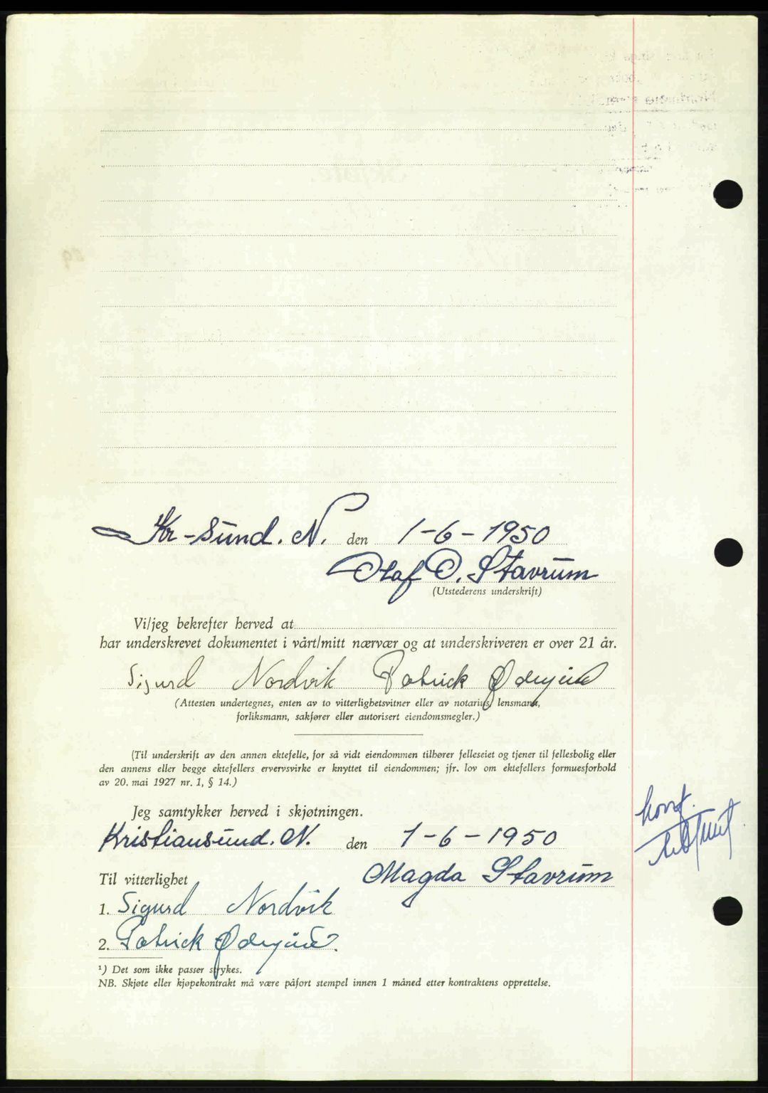 Nordmøre sorenskriveri, AV/SAT-A-4132/1/2/2Ca: Mortgage book no. A115, 1950-1950, Diary no: : 1730/1950