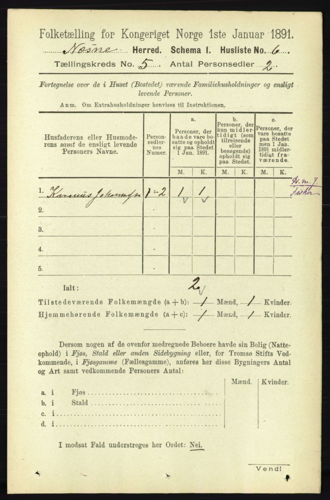 RA, 1891 census for 1828 Nesna, 1891, p. 2702