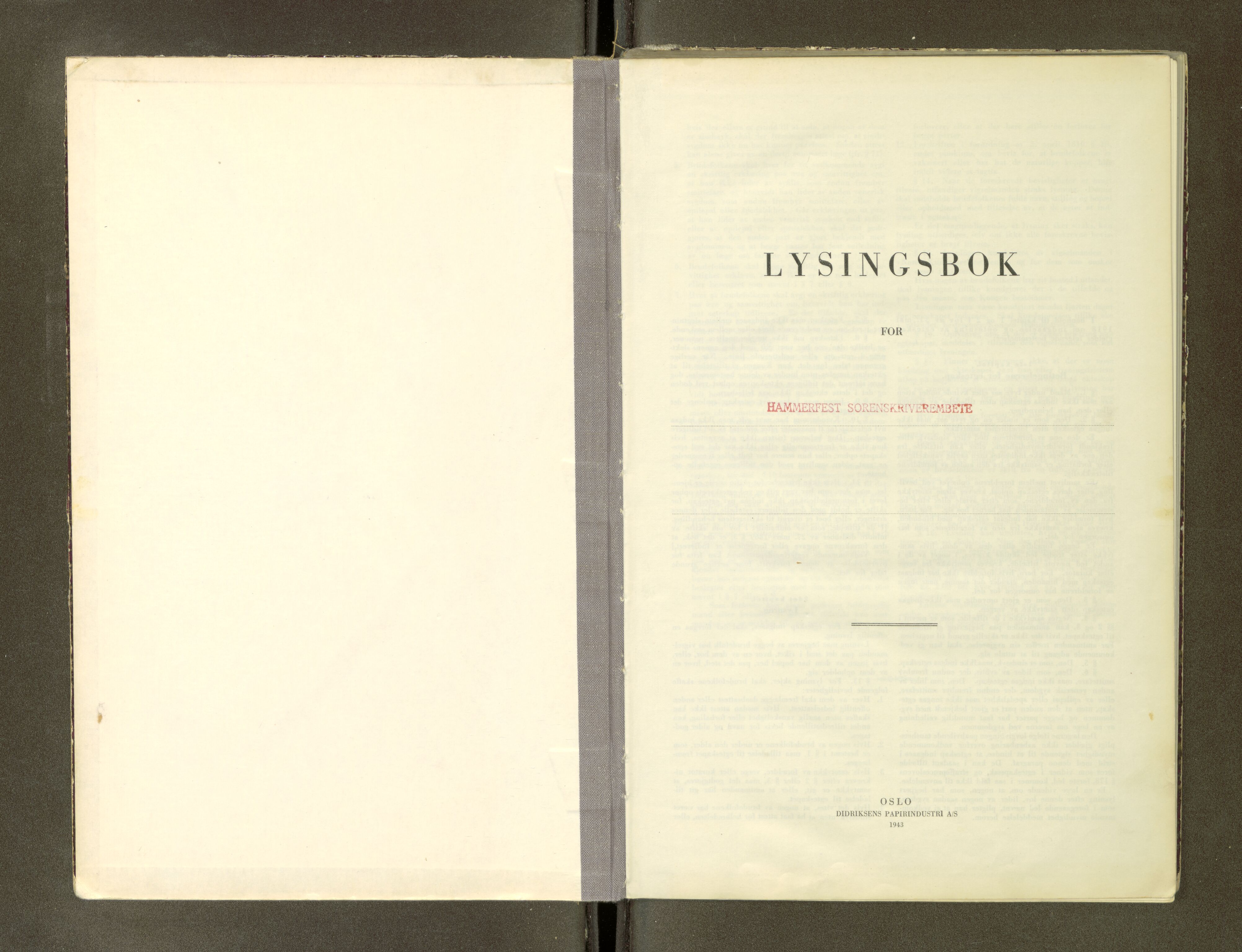 Hammerfest fogderi/sorenskriveri, AV/SATØ-S-0056/1/Q/Qb/L0692/0001: -- / Lysingsbok, 1947-1969