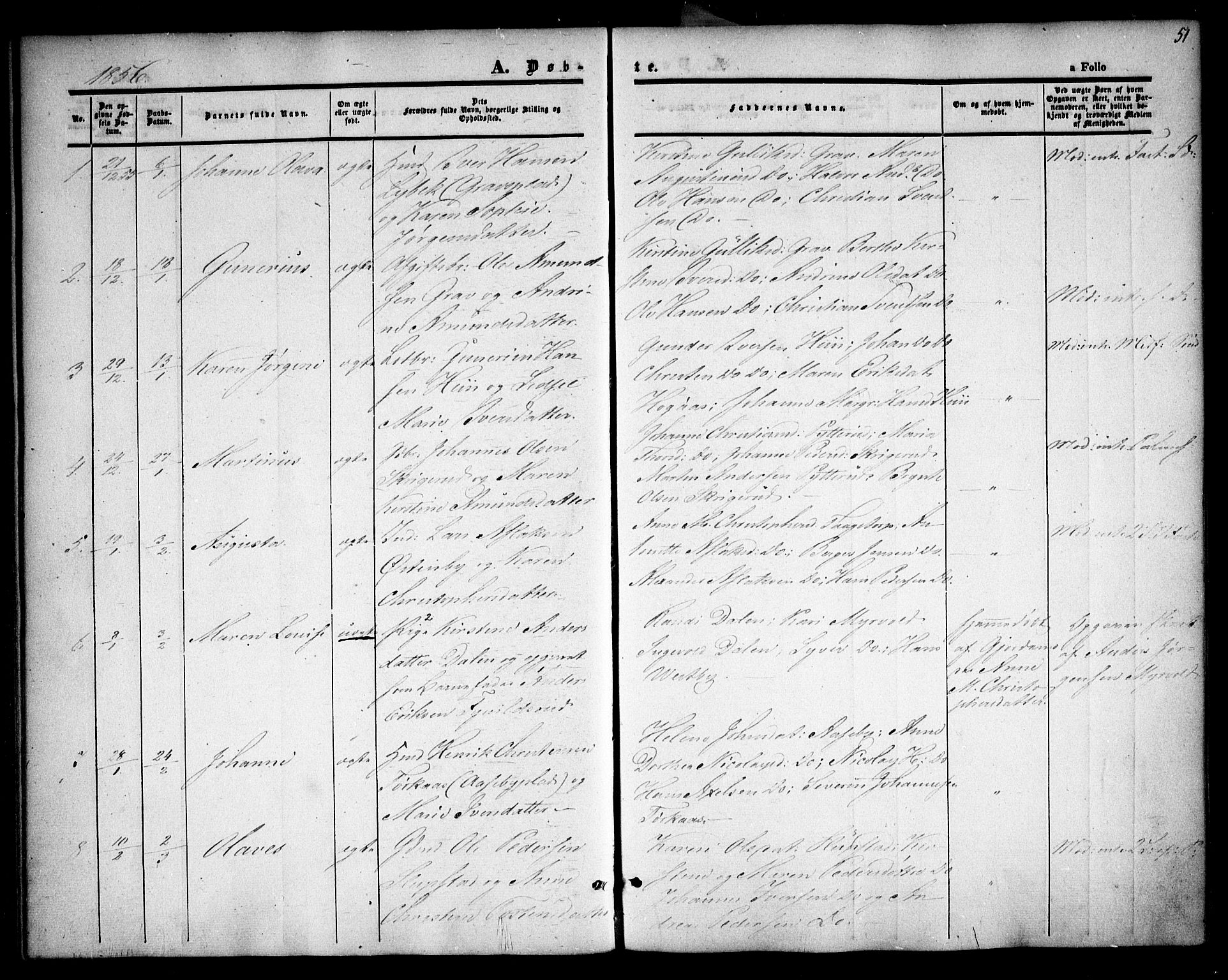 Rødenes prestekontor Kirkebøker, AV/SAO-A-2005/F/Fa/L0006: Parish register (official) no. I 6, 1850-1859, p. 51