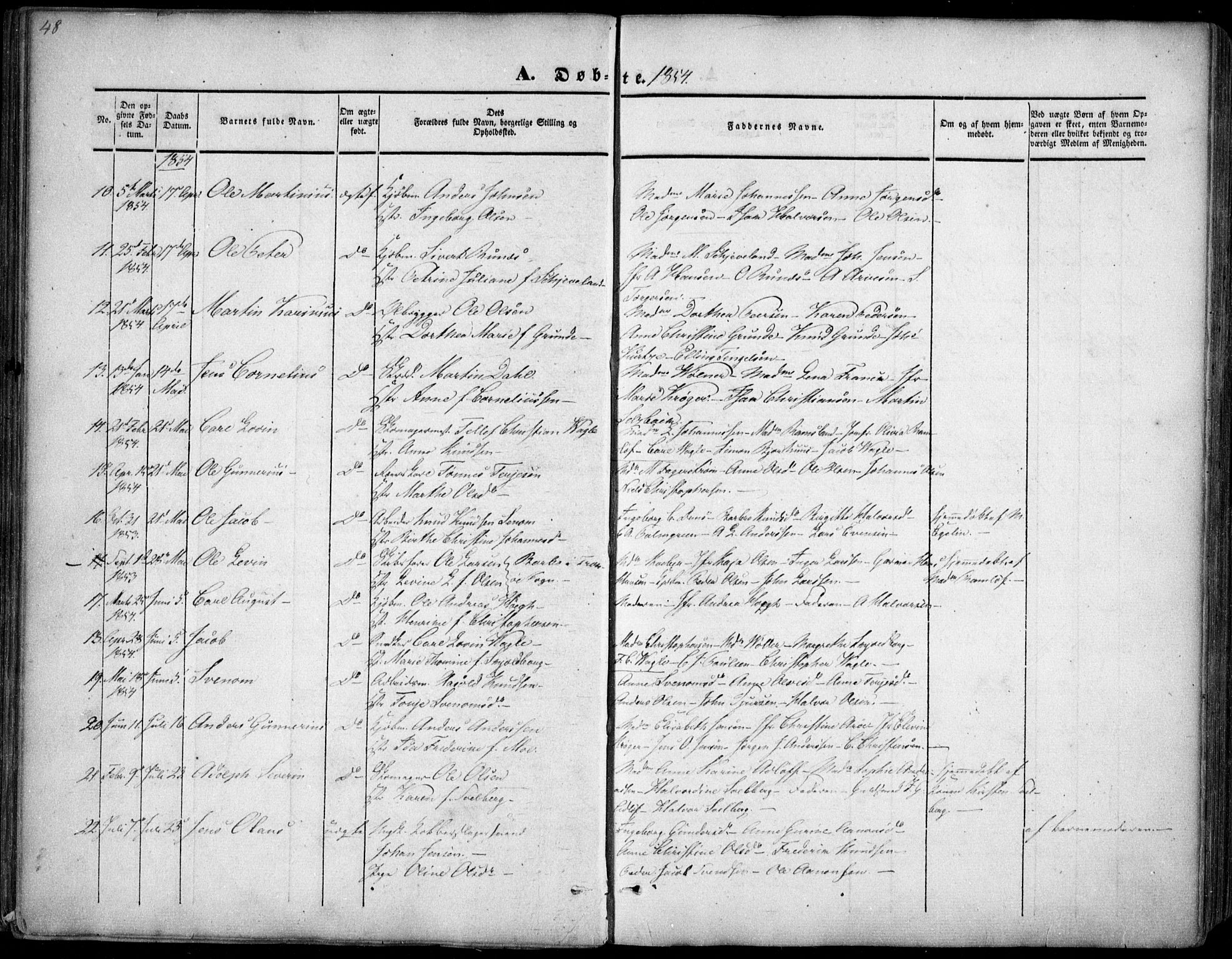 Arendal sokneprestkontor, Trefoldighet, AV/SAK-1111-0040/F/Fa/L0005: Parish register (official) no. A 5, 1838-1854, p. 48