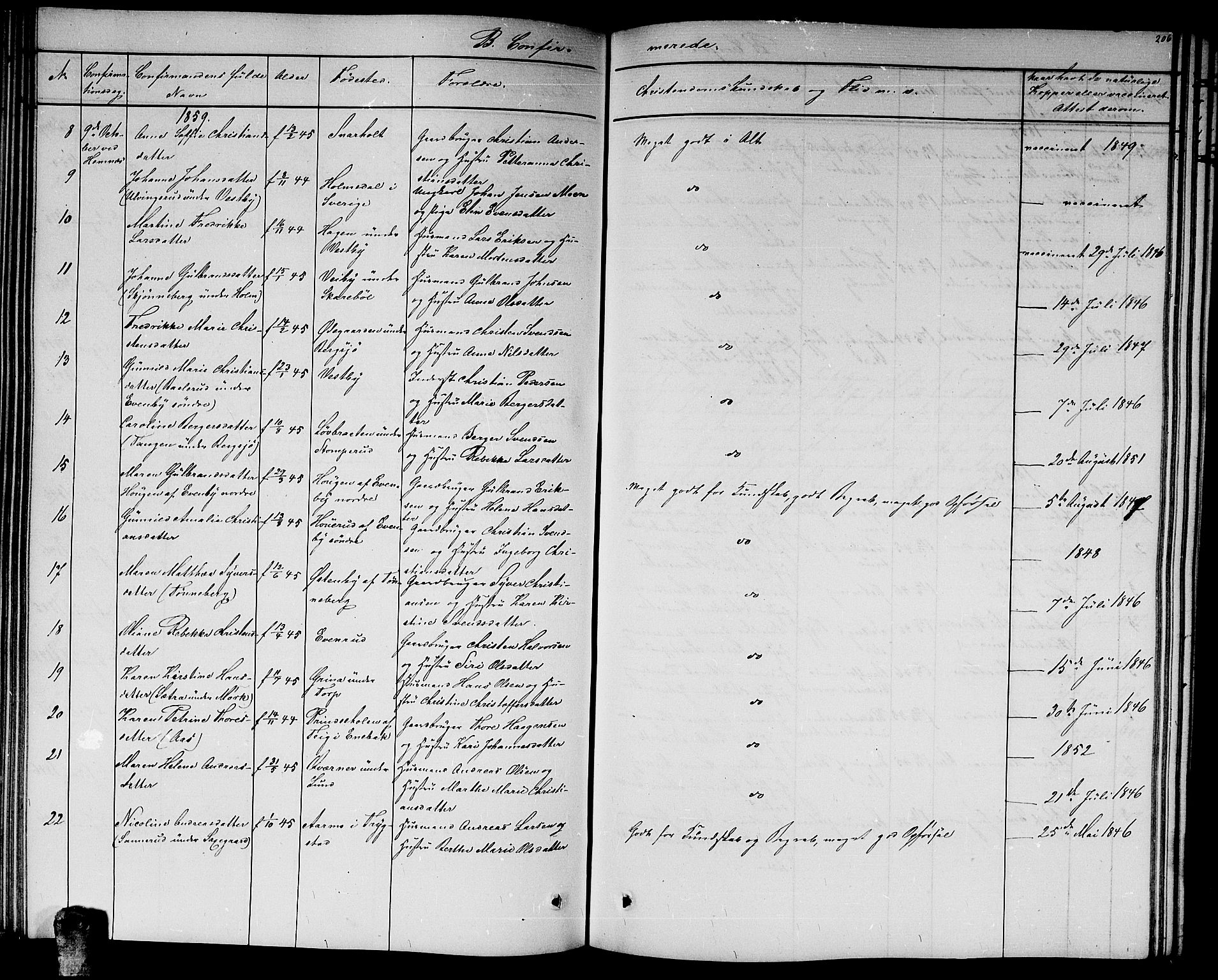 Høland prestekontor Kirkebøker, AV/SAO-A-10346a/G/Ga/L0004: Parish register (copy) no. I 4, 1854-1862, p. 206