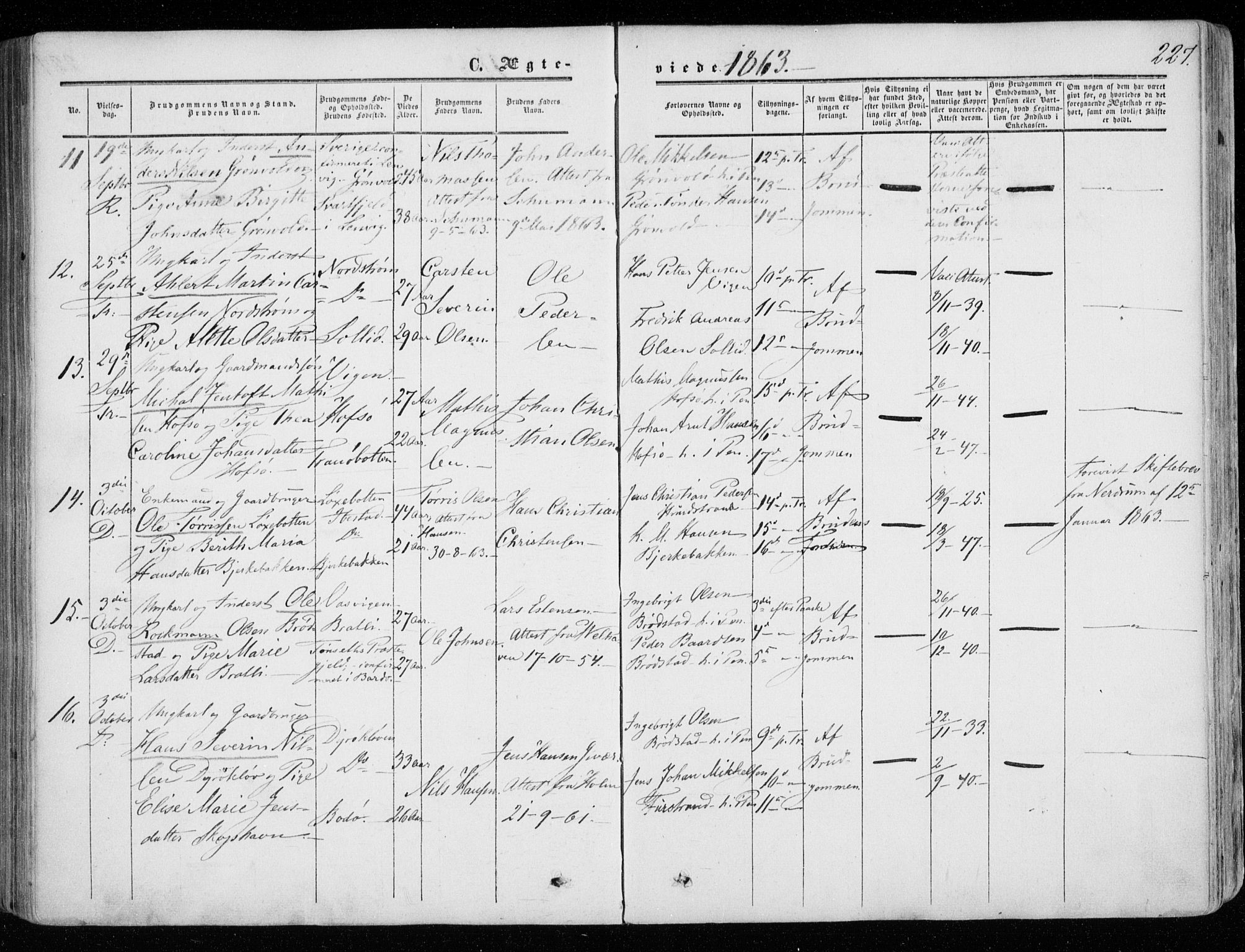 Tranøy sokneprestkontor, SATØ/S-1313/I/Ia/Iaa/L0007kirke: Parish register (official) no. 7, 1856-1866, p. 227