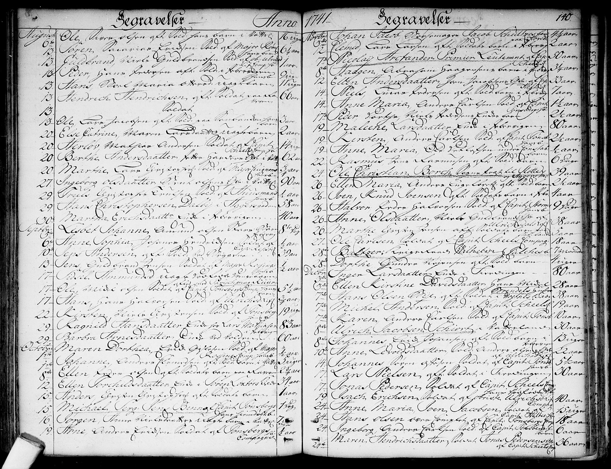 Garnisonsmenigheten Kirkebøker, SAO/A-10846/F/Fa/L0001: Parish register (official) no. 1, 1734-1756, p. 140