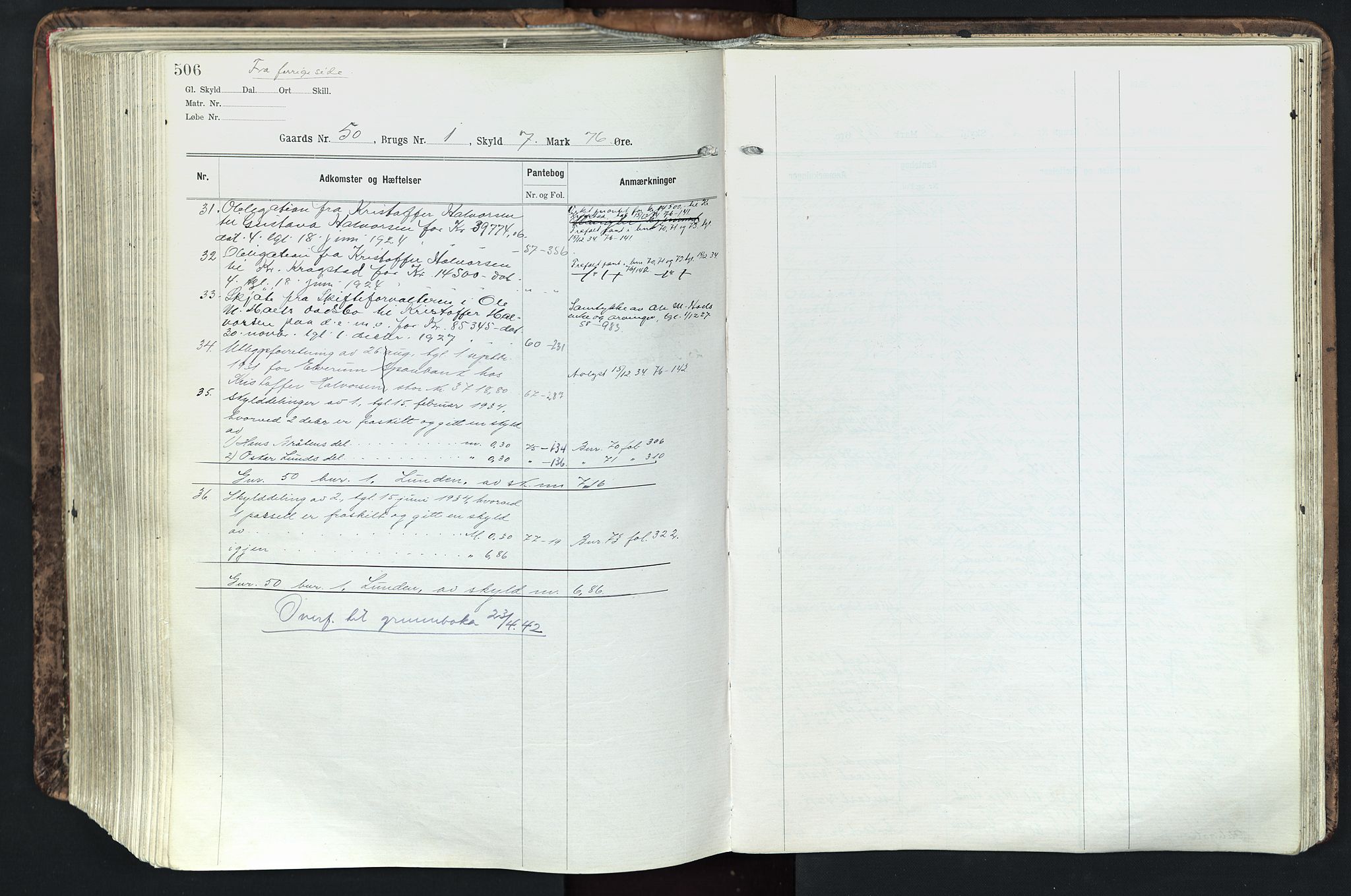 Solør tingrett, AV/SAH-TING-008/H/Ha/Hak/L0003: Mortgage register no. III, 1900-1935, p. 506