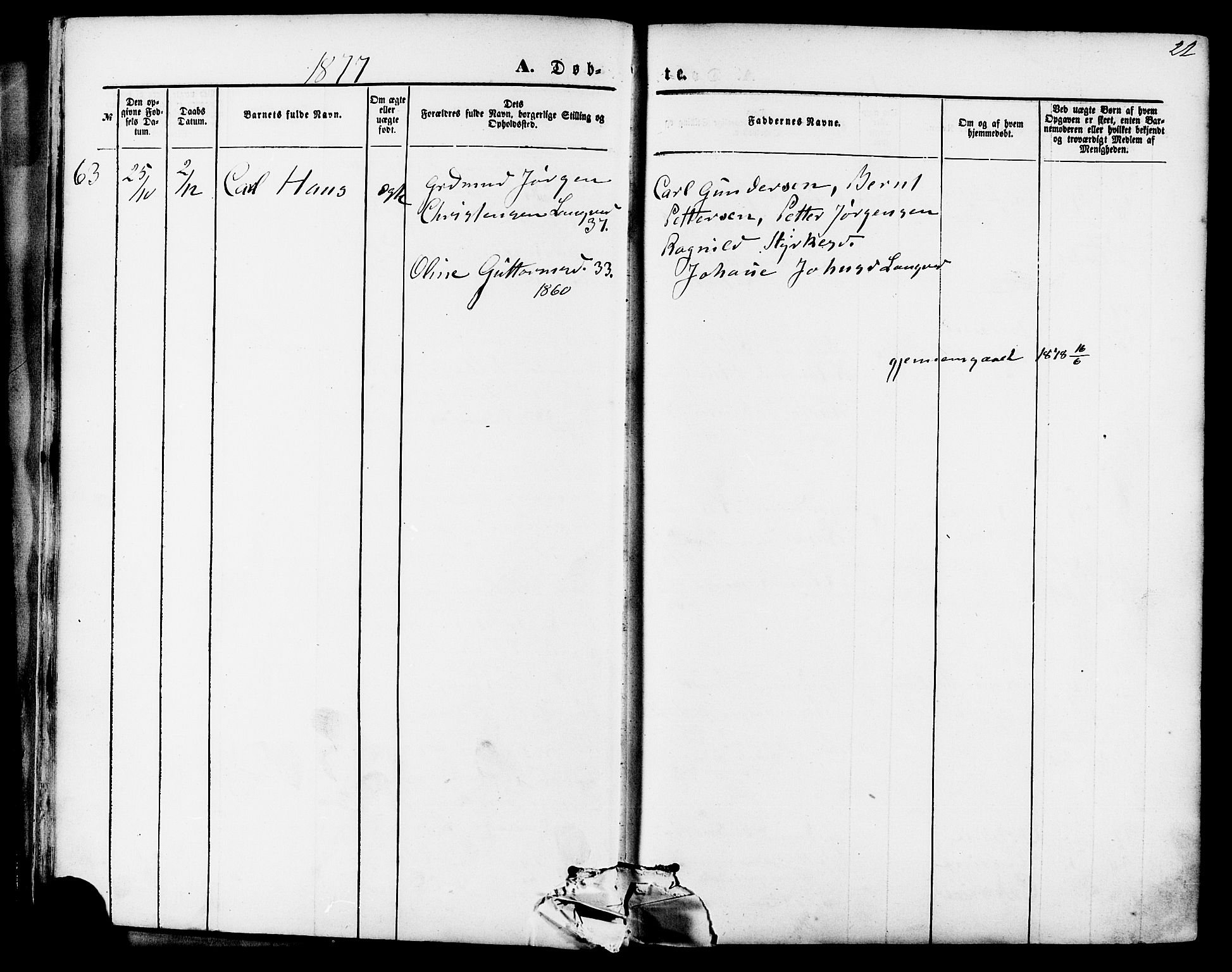 Ministerialprotokoller, klokkerbøker og fødselsregistre - Møre og Romsdal, AV/SAT-A-1454/536/L0500: Parish register (official) no. 536A09, 1876-1889, p. 22