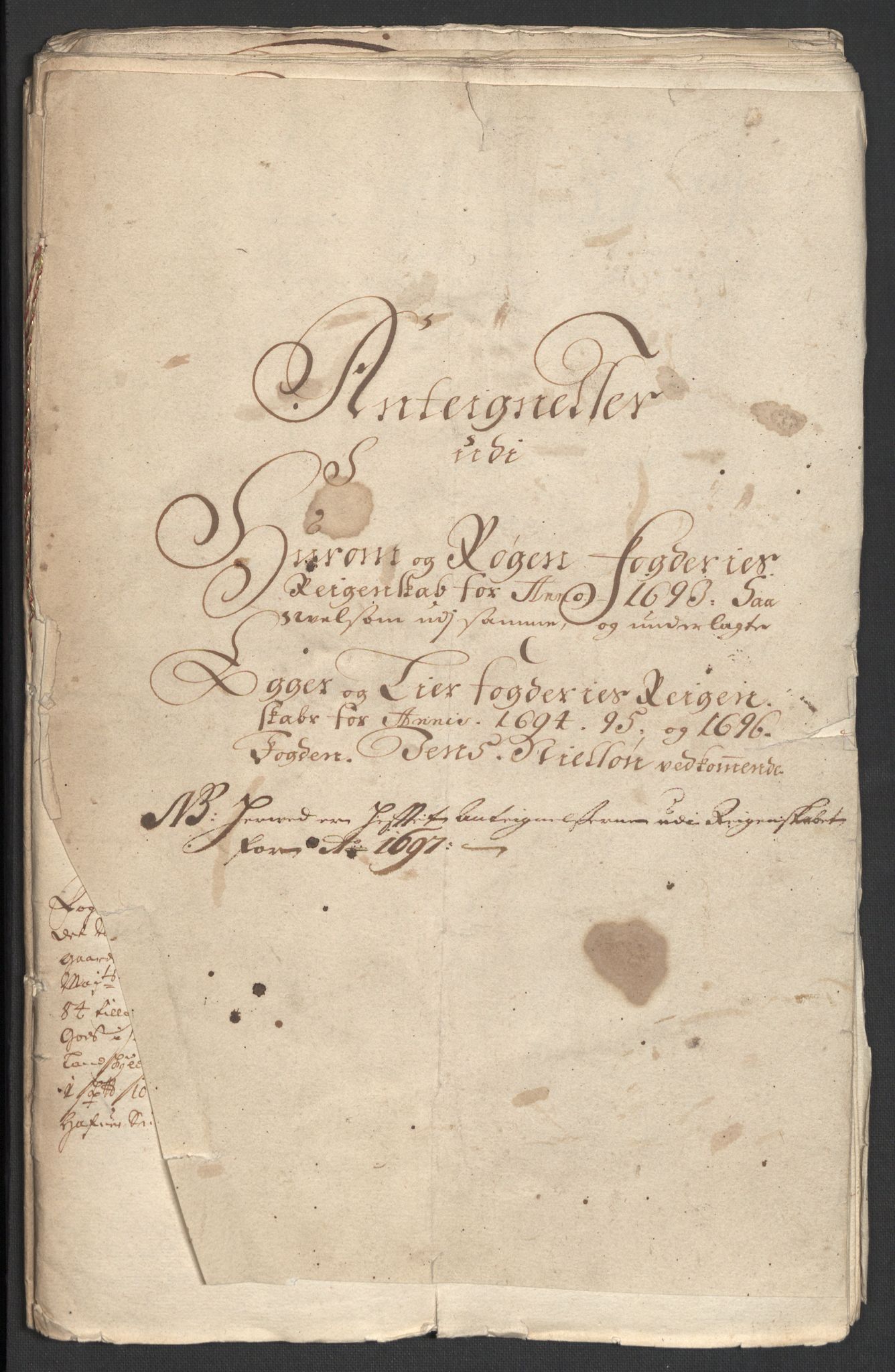 Rentekammeret inntil 1814, Reviderte regnskaper, Fogderegnskap, RA/EA-4092/R30/L1695: Fogderegnskap Hurum, Røyken, Eiker og Lier, 1697, p. 177
