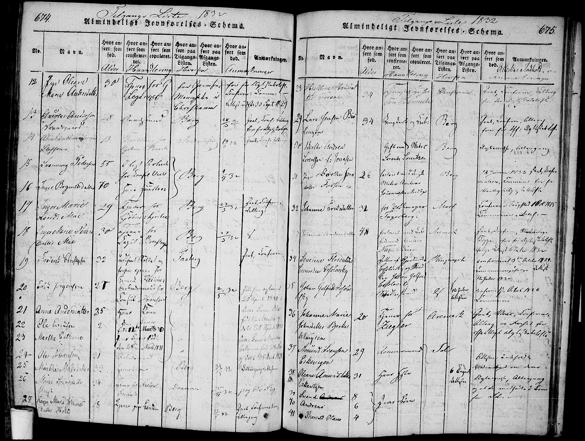 Halden prestekontor Kirkebøker, AV/SAO-A-10909/F/Fa/L0003: Parish register (official) no. I 3, 1815-1834, p. 674-675