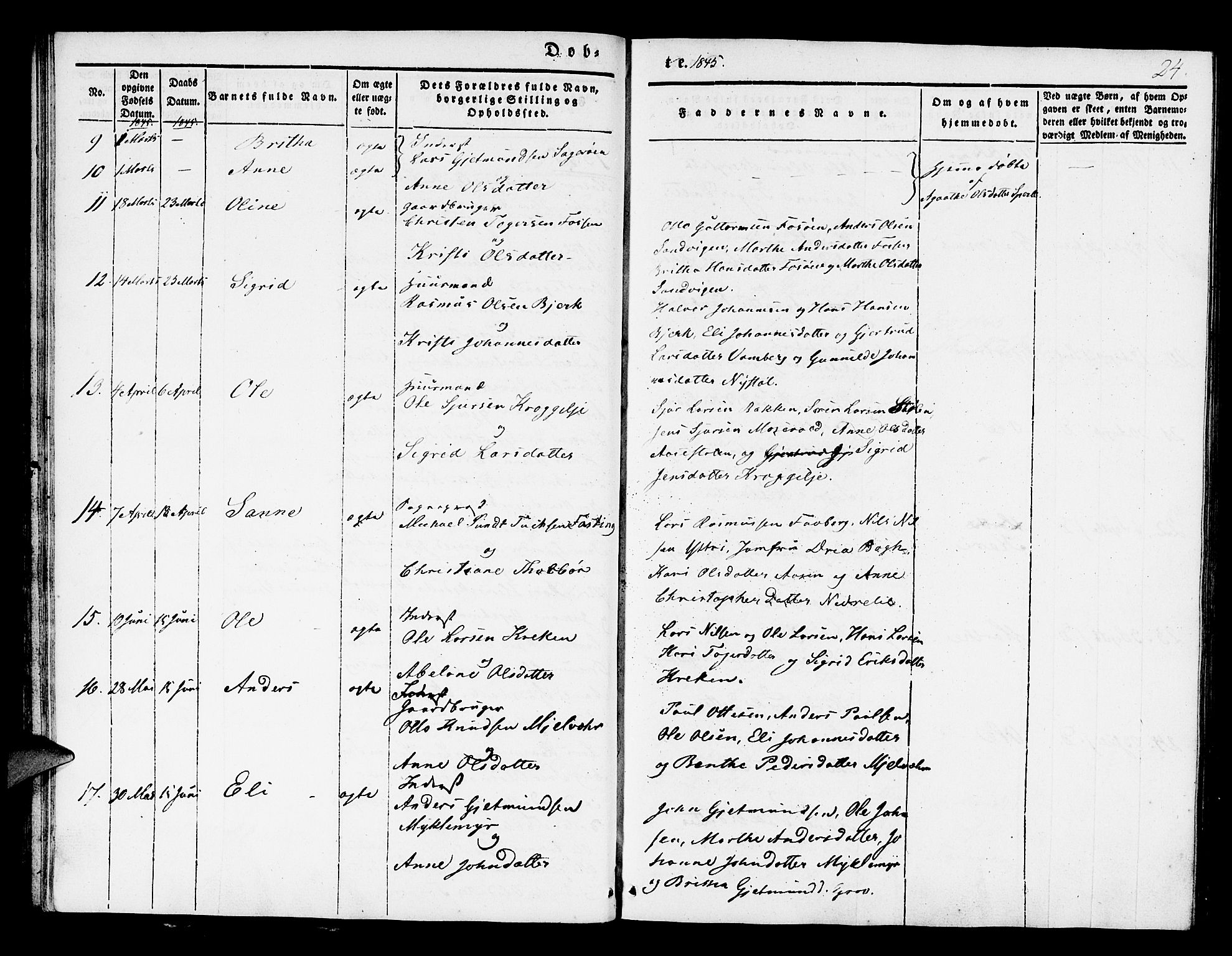 Jostedal sokneprestembete, AV/SAB-A-80601/H/Haa/Haaa/L0004: Parish register (official) no. A 4, 1837-1848, p. 24