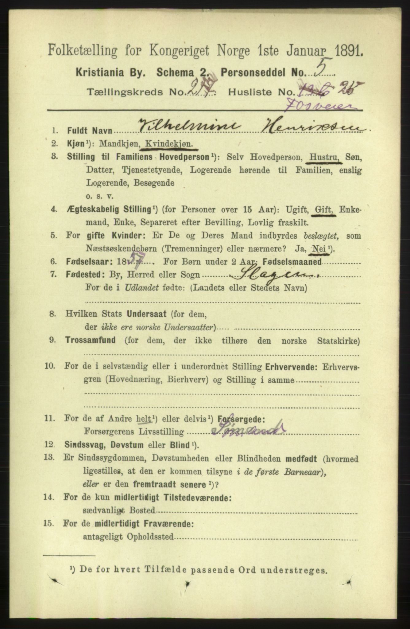 RA, 1891 census for 0301 Kristiania, 1891, p. 128863