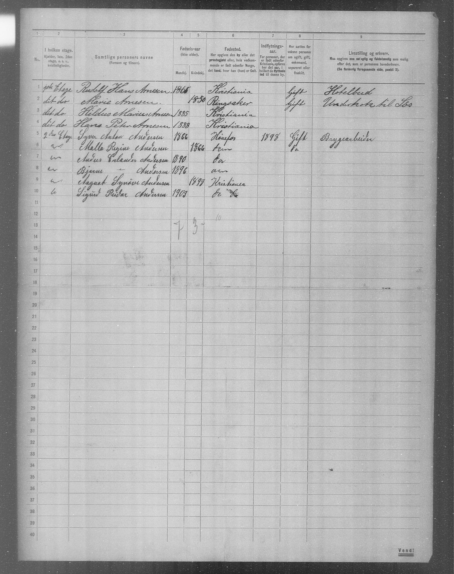 OBA, Municipal Census 1904 for Kristiania, 1904, p. 12500