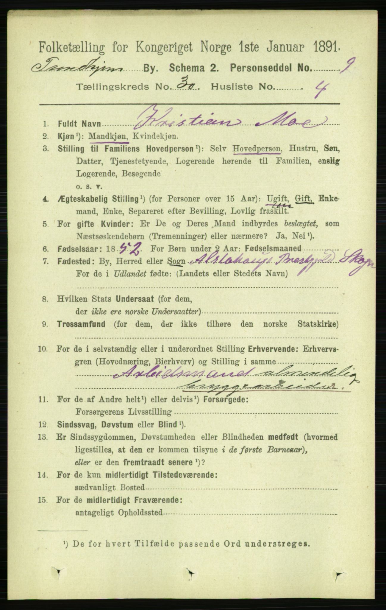 RA, 1891 census for 1601 Trondheim, 1891, p. 22271