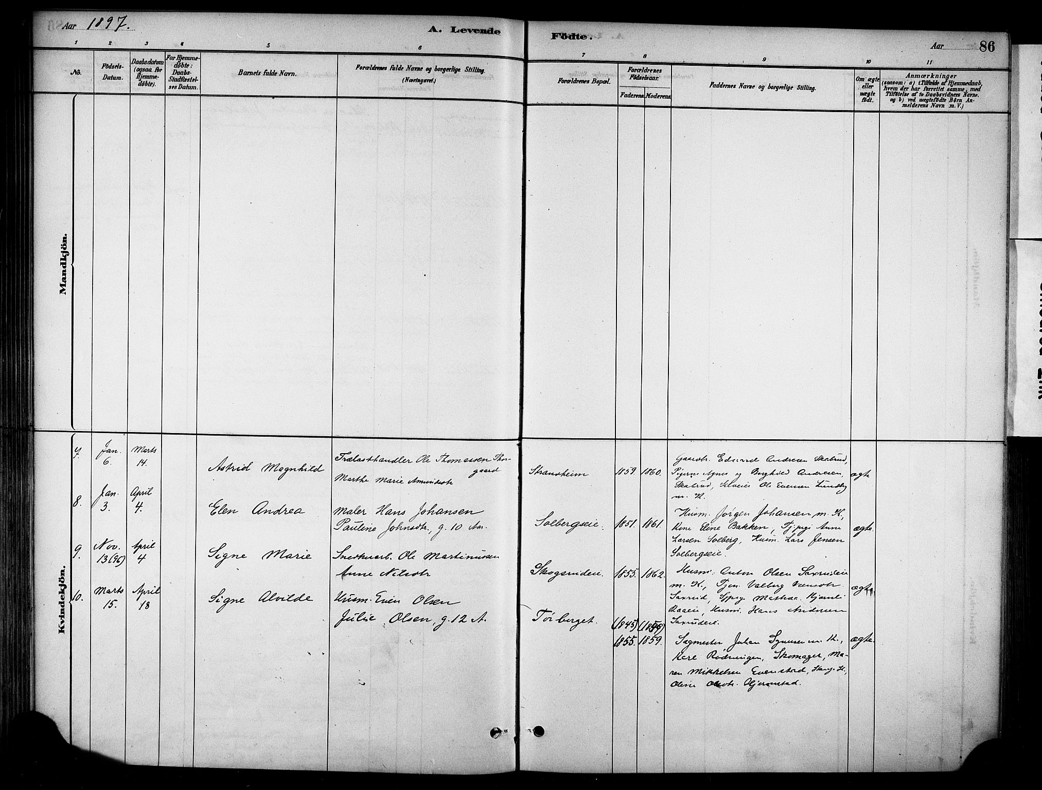 Stange prestekontor, SAH/PREST-002/K/L0018: Parish register (official) no. 18, 1880-1896, p. 86