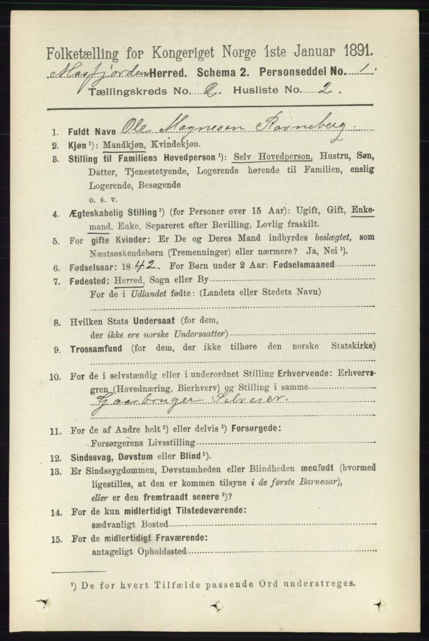 RA, 1891 census for 1266 Masfjorden, 1891, p. 202