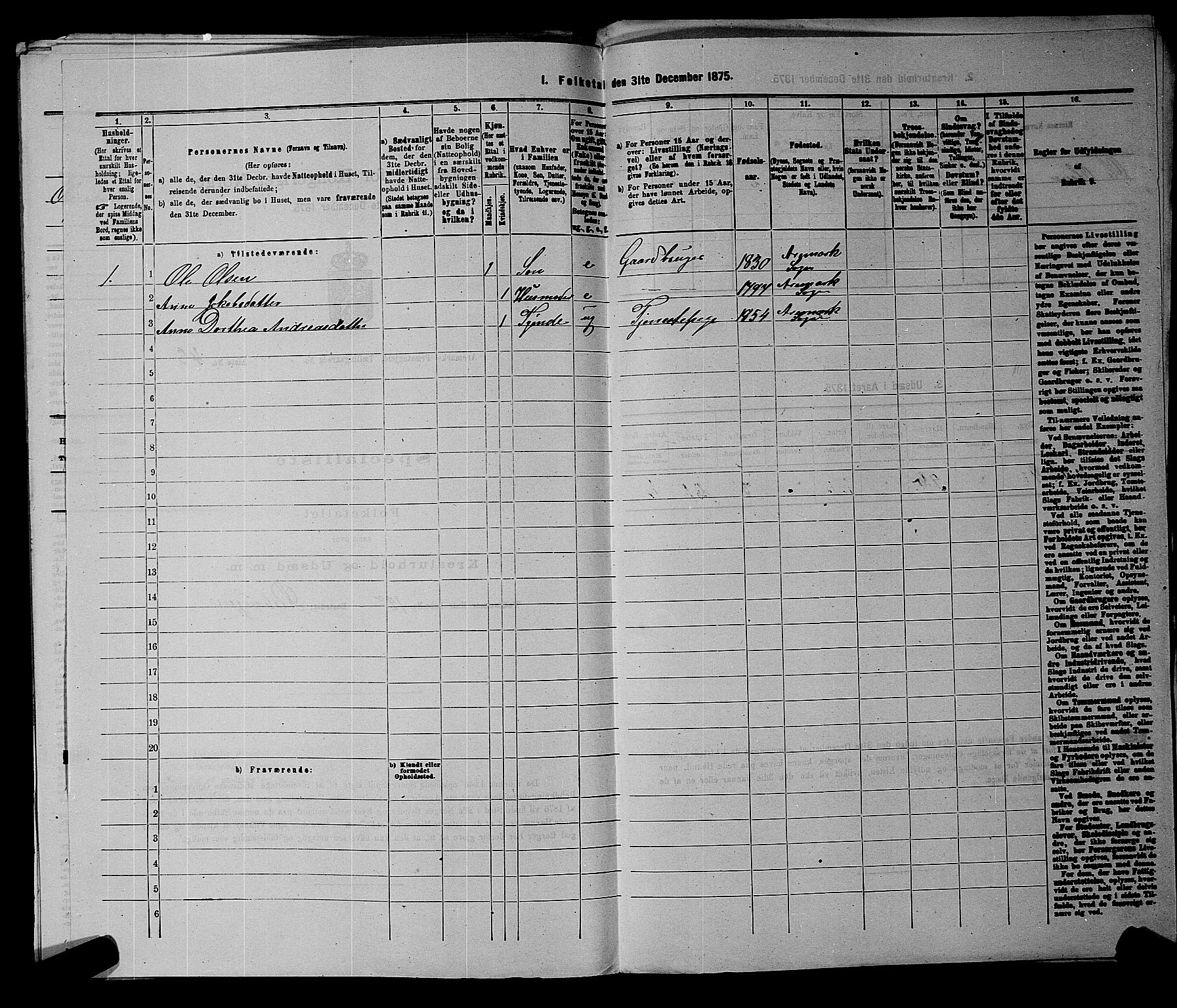 RA, 1875 census for 0118P Aremark, 1875, p. 151