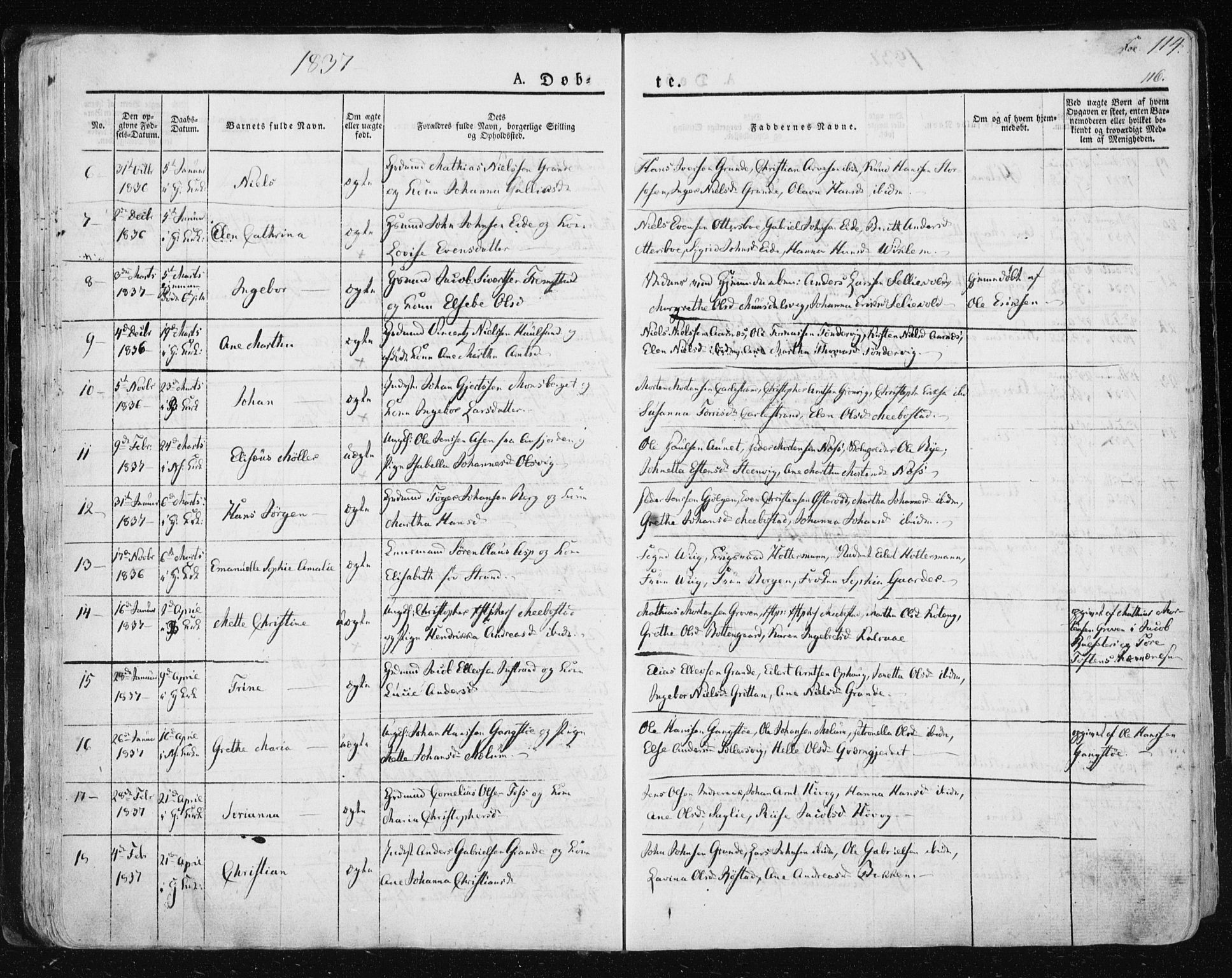 Ministerialprotokoller, klokkerbøker og fødselsregistre - Sør-Trøndelag, SAT/A-1456/659/L0735: Parish register (official) no. 659A05, 1826-1841, p. 114