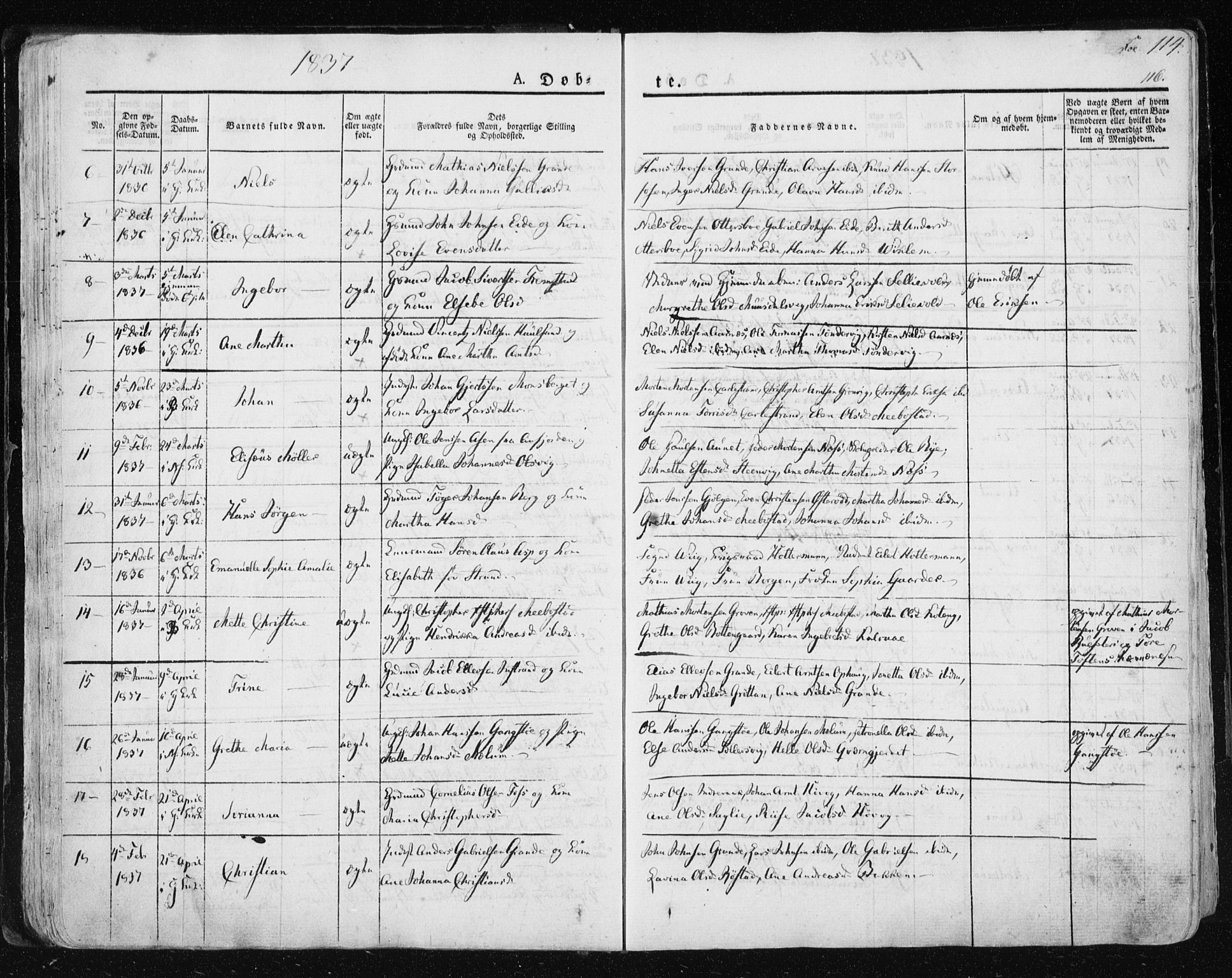 Ministerialprotokoller, klokkerbøker og fødselsregistre - Sør-Trøndelag, AV/SAT-A-1456/659/L0735: Parish register (official) no. 659A05, 1826-1841, p. 114