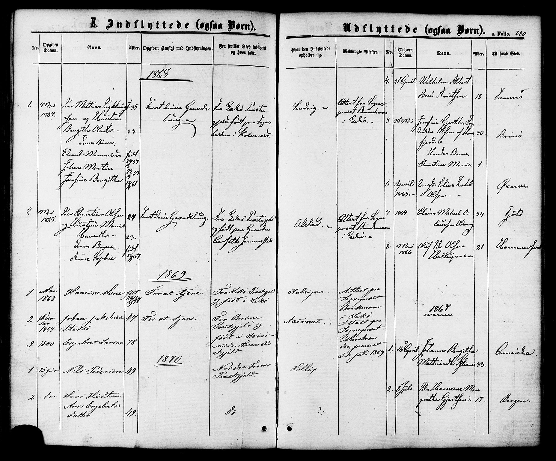 Ministerialprotokoller, klokkerbøker og fødselsregistre - Nordland, SAT/A-1459/810/L0146: Parish register (official) no. 810A08 /1, 1862-1874, p. 280