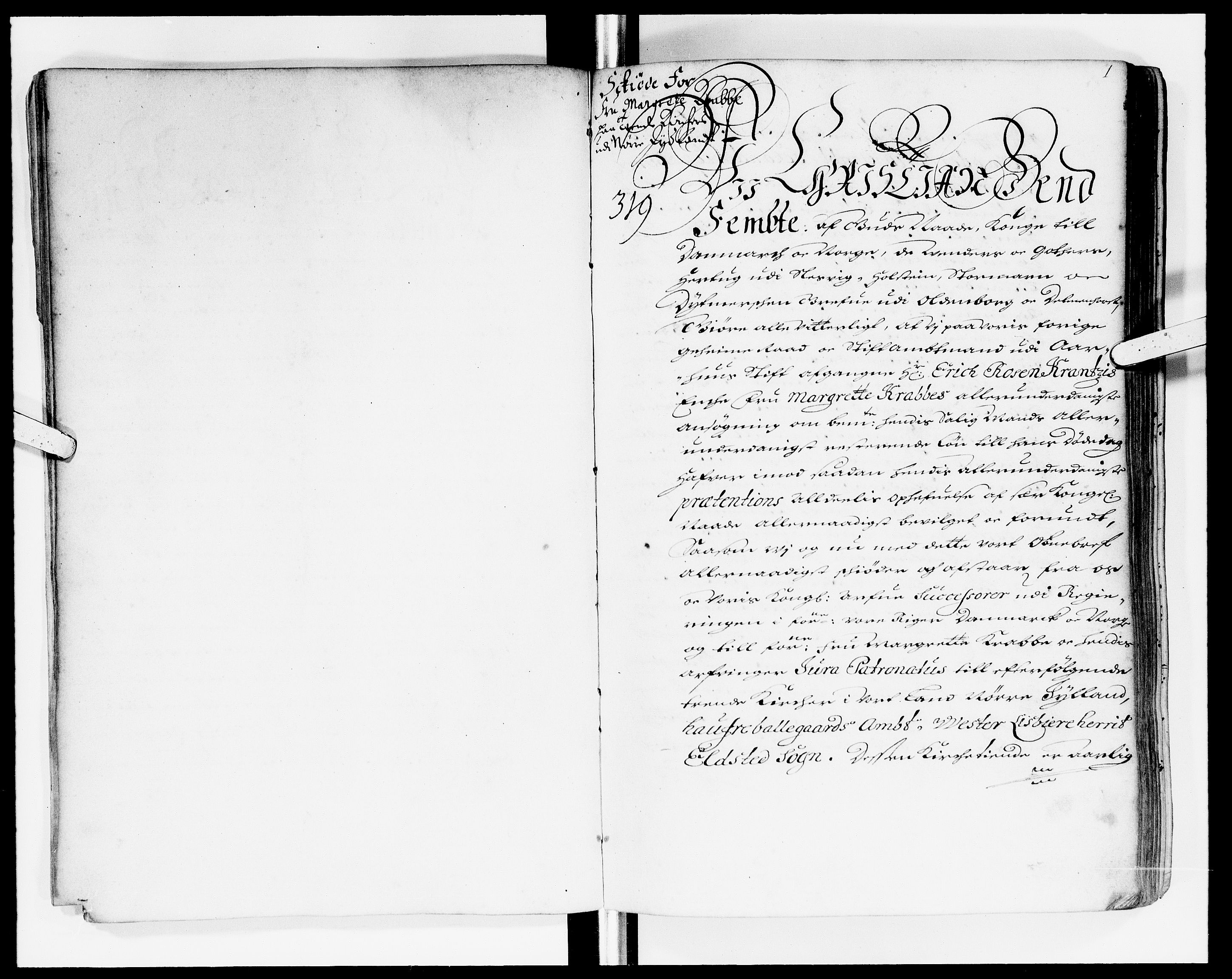 Rentekammeret Skatkammeret, Danske Sekretariat (1660-1679) / Rentekammeret Danske Afdeling, Kammerkancelliet (1679-1771), DRA/A-0007/-/2212-07: Ekspeditionsprotokol, 1687-1689, p. 1