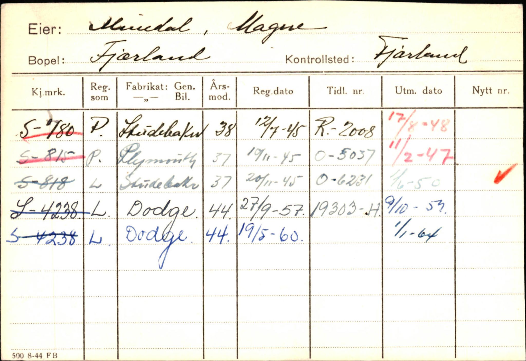 Statens vegvesen, Sogn og Fjordane vegkontor, AV/SAB-A-5301/4/F/L0132: Eigarregister Askvoll A-Å. Balestrand A-Å, 1945-1975, p. 2092