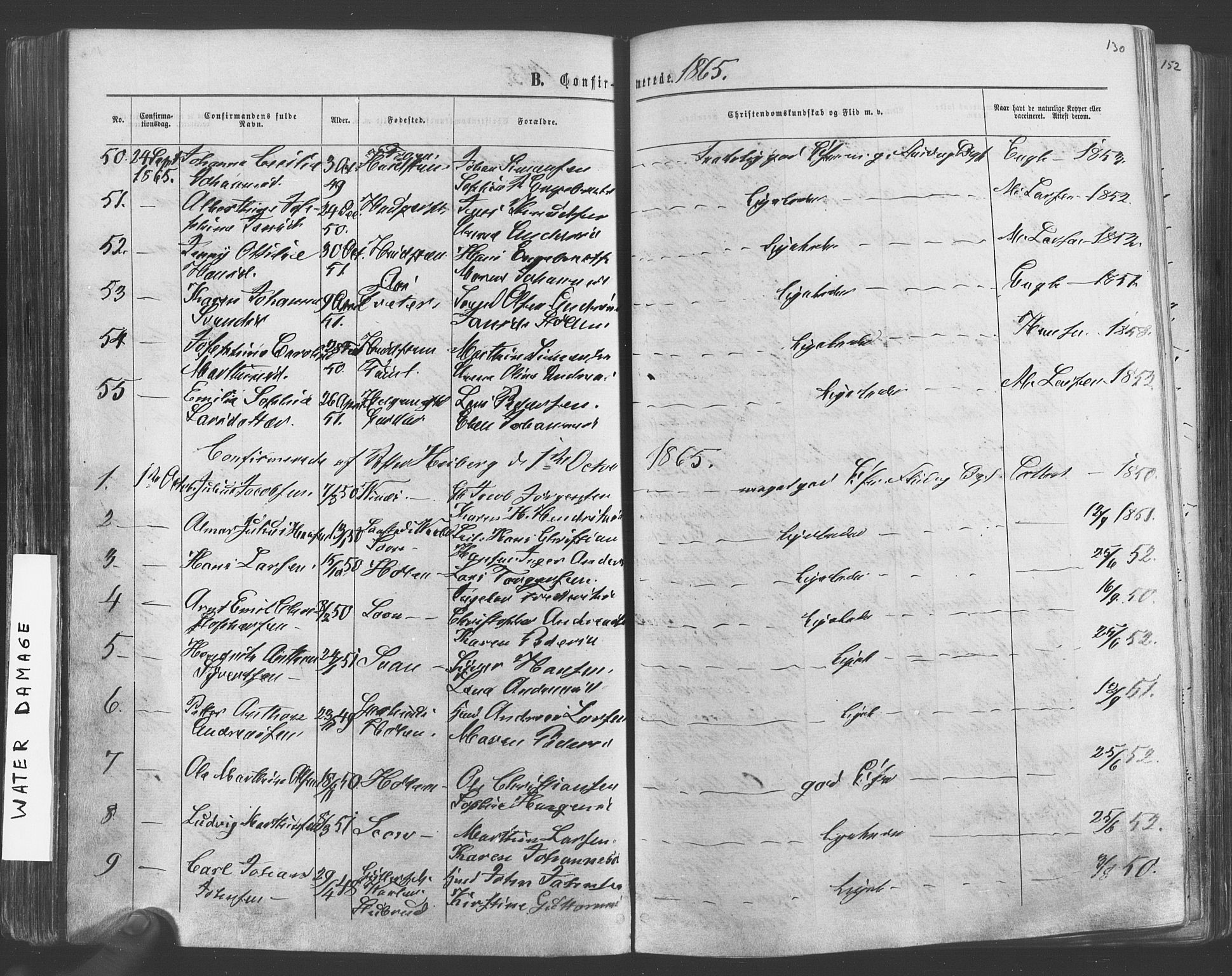 Vestby prestekontor Kirkebøker, SAO/A-10893/F/Fa/L0008: Parish register (official) no. I 8, 1863-1877, p. 130