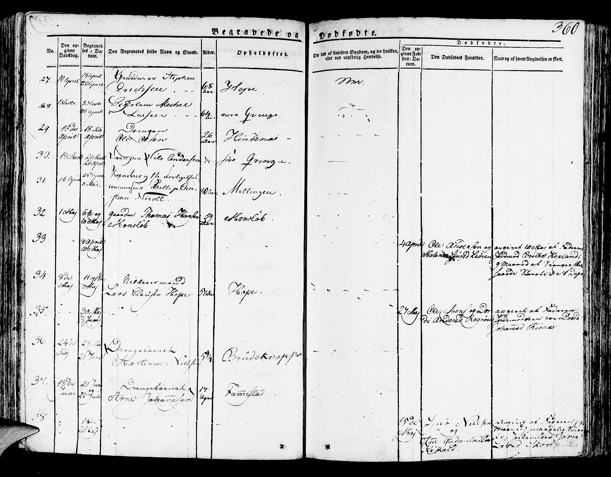 Lindås Sokneprestembete, AV/SAB-A-76701/H/Haa/Haaa/L0008: Parish register (official) no. A 8, 1823-1836, p. 360