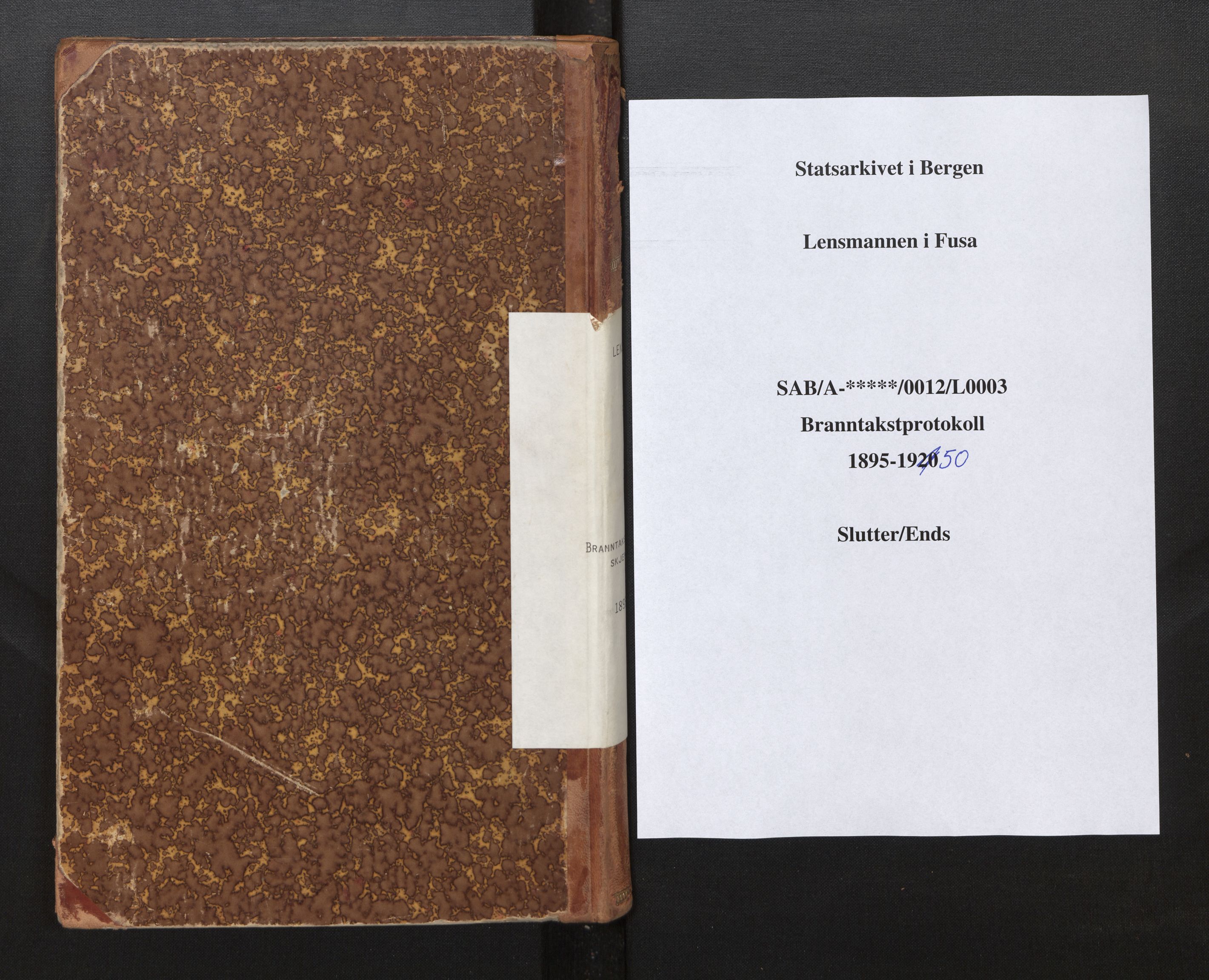 Lensmannen i Fusa, SAB/A-32401/1/0012/L0003: Branntakstprotokoll, skjematakst, 1895-1950