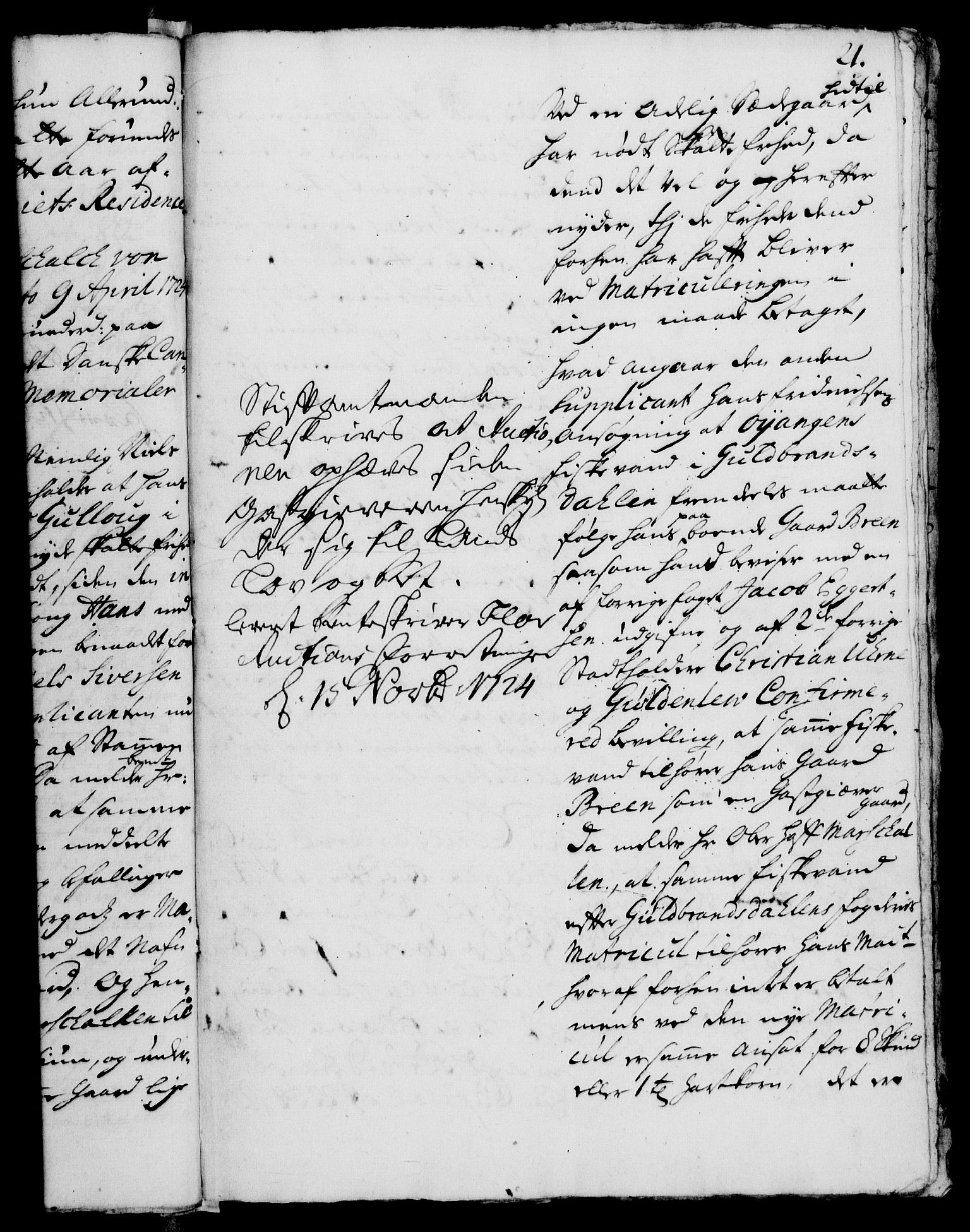 Rentekammeret, Kammerkanselliet, AV/RA-EA-3111/G/Gh/Gha/L0007: Norsk ekstraktmemorialprotokoll (merket RK 53.52), 1724-1725, p. 21