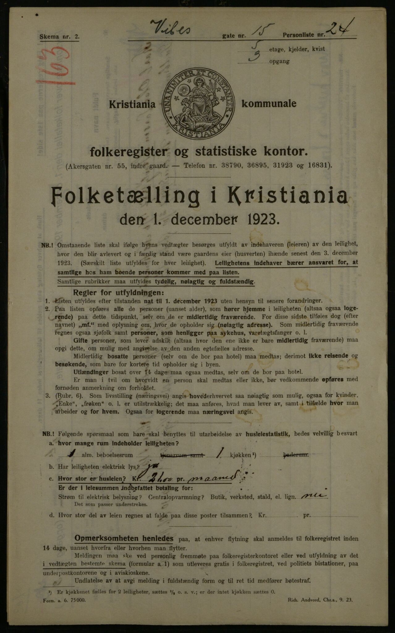 OBA, Municipal Census 1923 for Kristiania, 1923, p. 135802