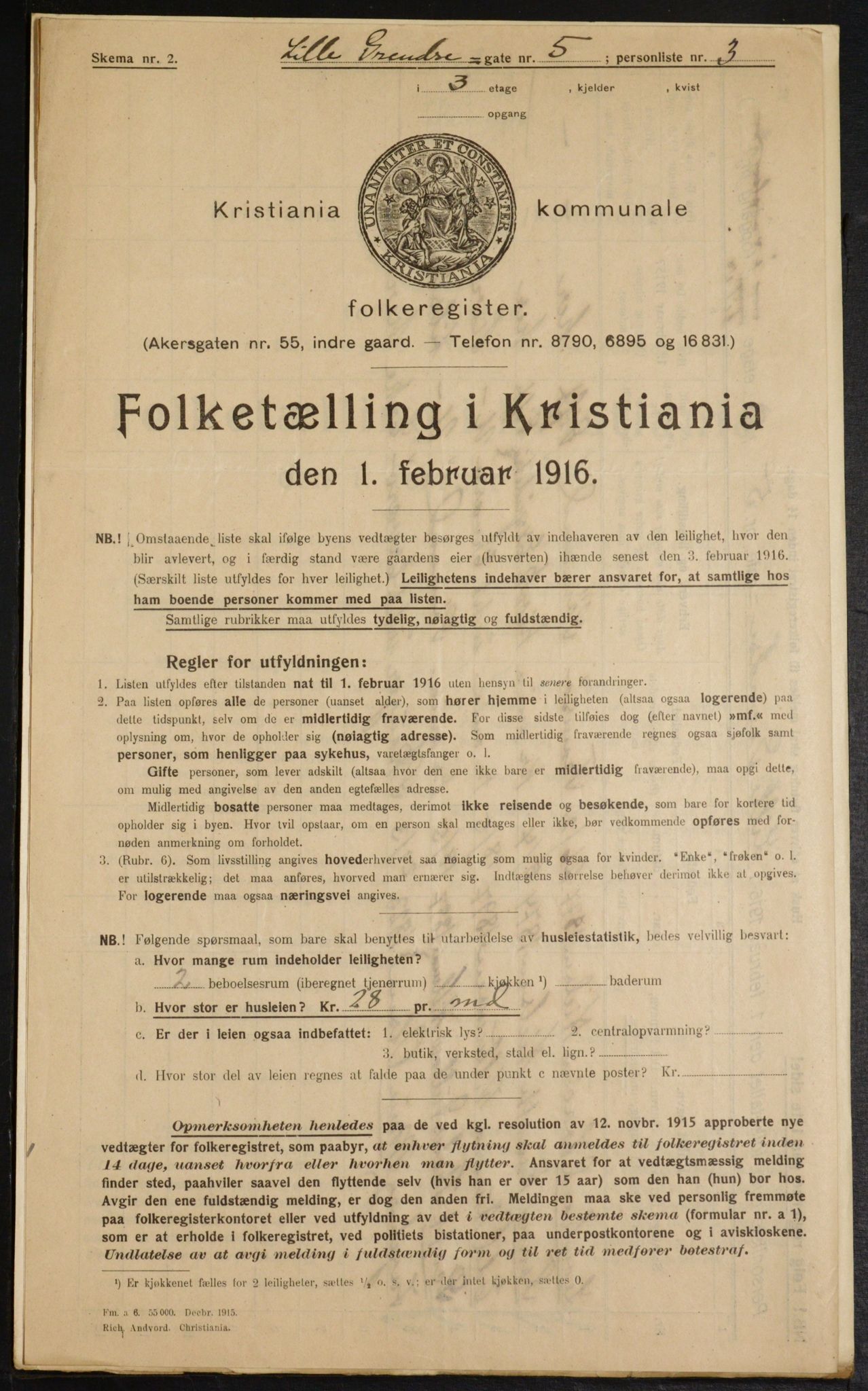 OBA, Municipal Census 1916 for Kristiania, 1916, p. 58853