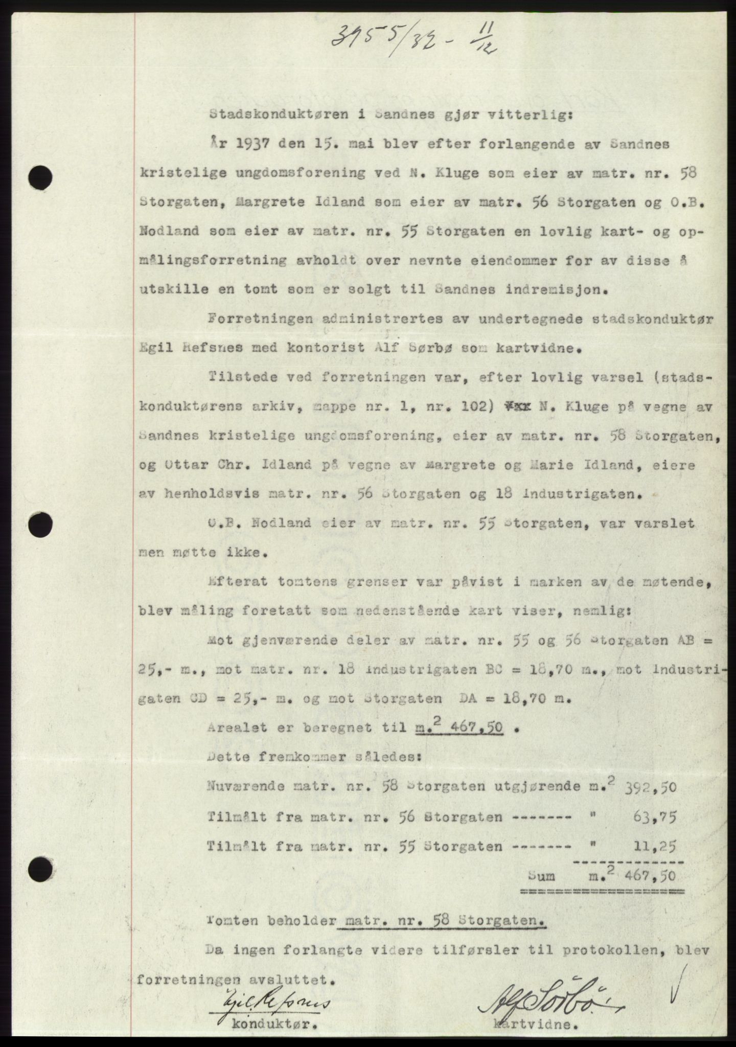Jæren sorenskriveri, SAST/A-100310/03/G/Gba/L0069: Mortgage book, 1937-1937, Diary no: : 3955/1937