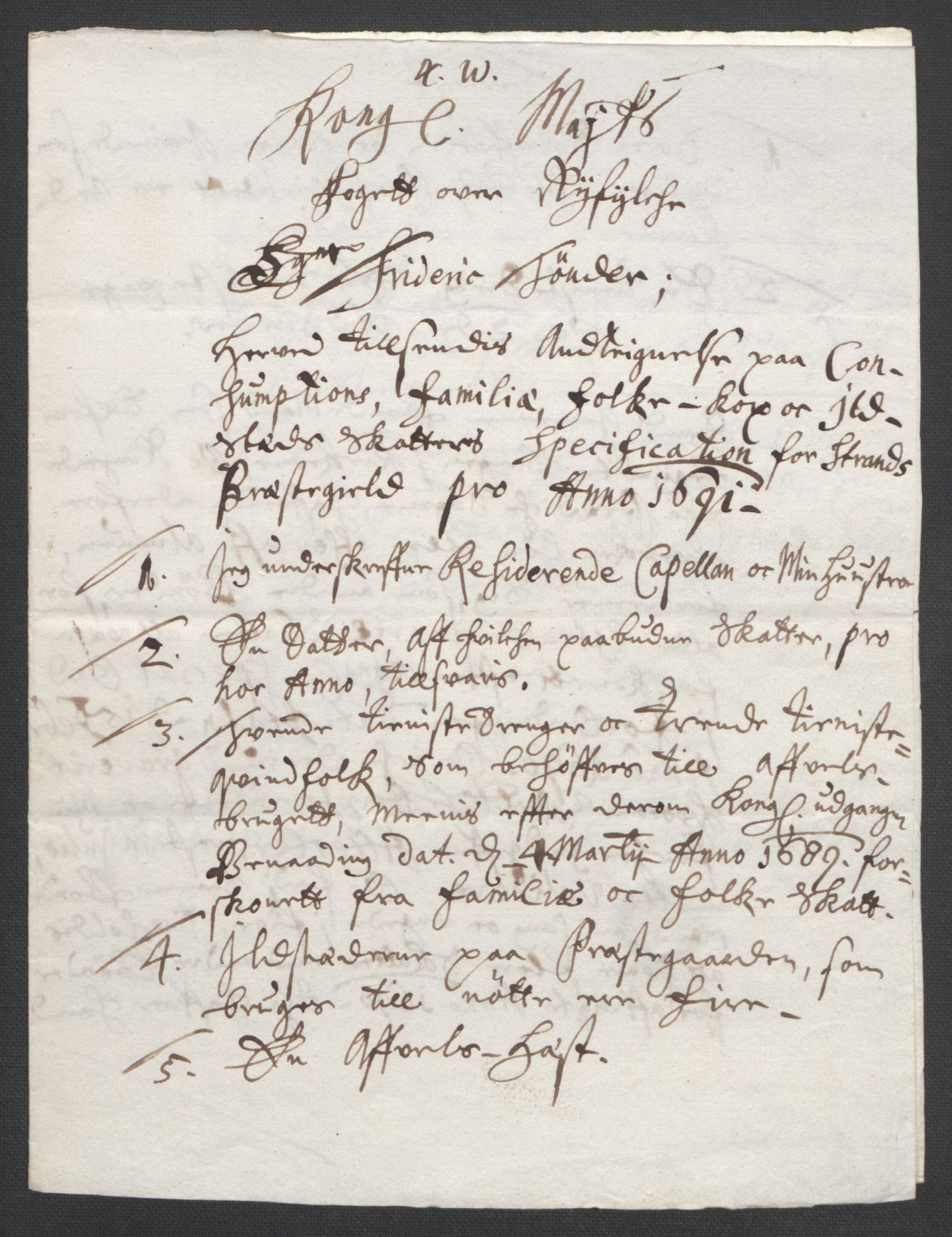 Rentekammeret inntil 1814, Reviderte regnskaper, Fogderegnskap, AV/RA-EA-4092/R47/L2856: Fogderegnskap Ryfylke, 1689-1693, p. 352