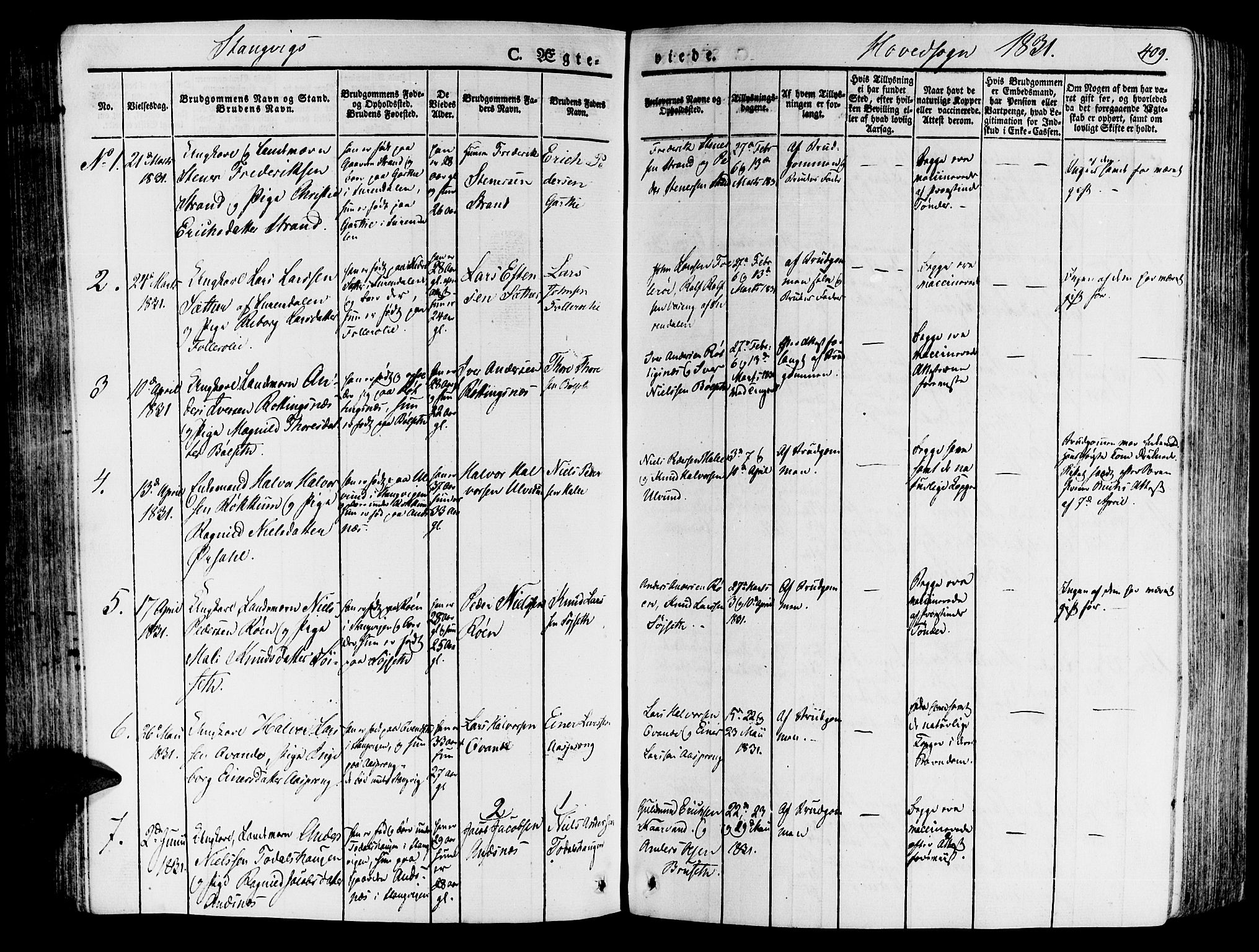 Ministerialprotokoller, klokkerbøker og fødselsregistre - Møre og Romsdal, AV/SAT-A-1454/592/L1024: Parish register (official) no. 592A03 /1, 1831-1849, p. 409