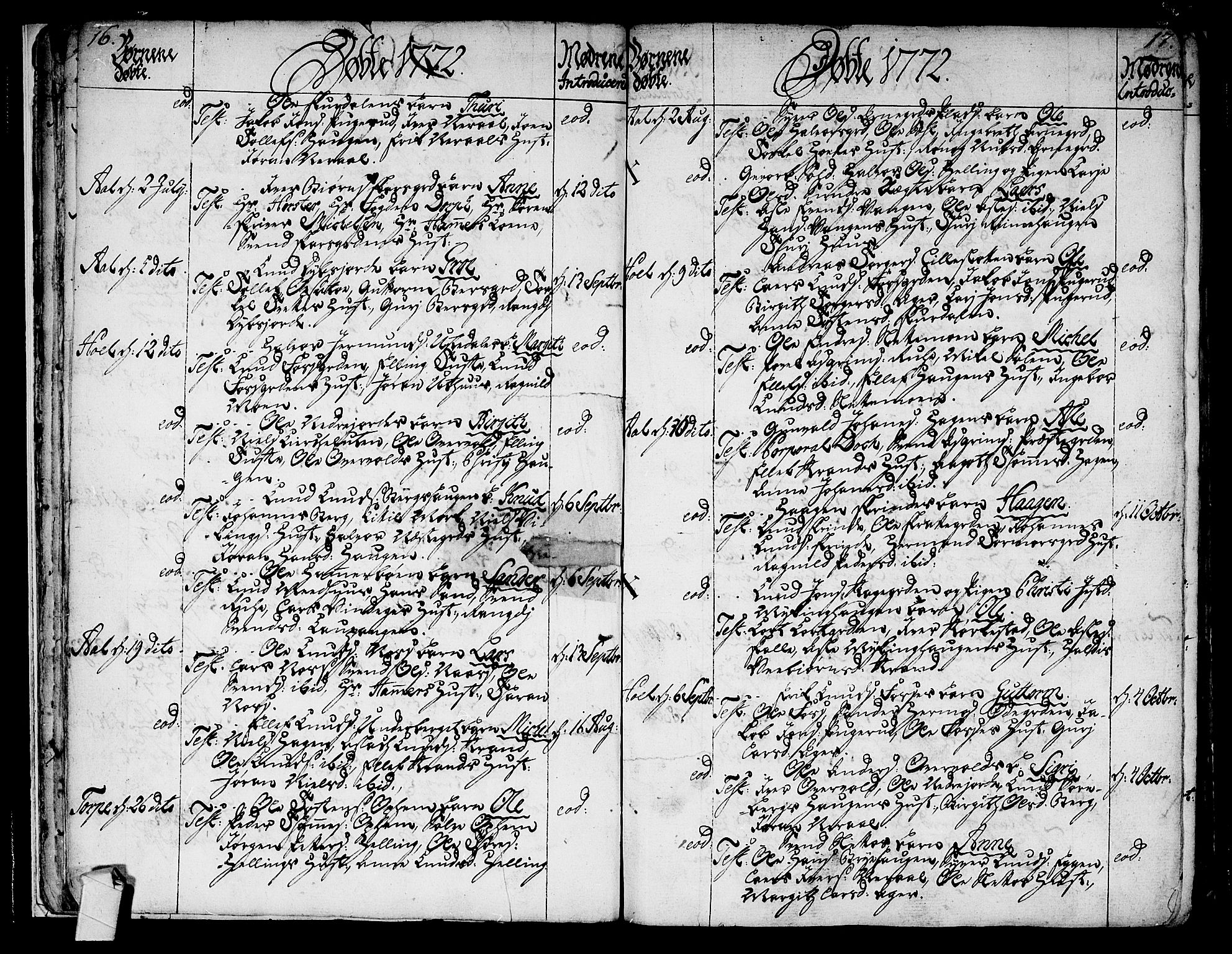 Ål kirkebøker, AV/SAKO-A-249/F/Fa/L0002: Parish register (official) no. I 2, 1771-1806, p. 16-17