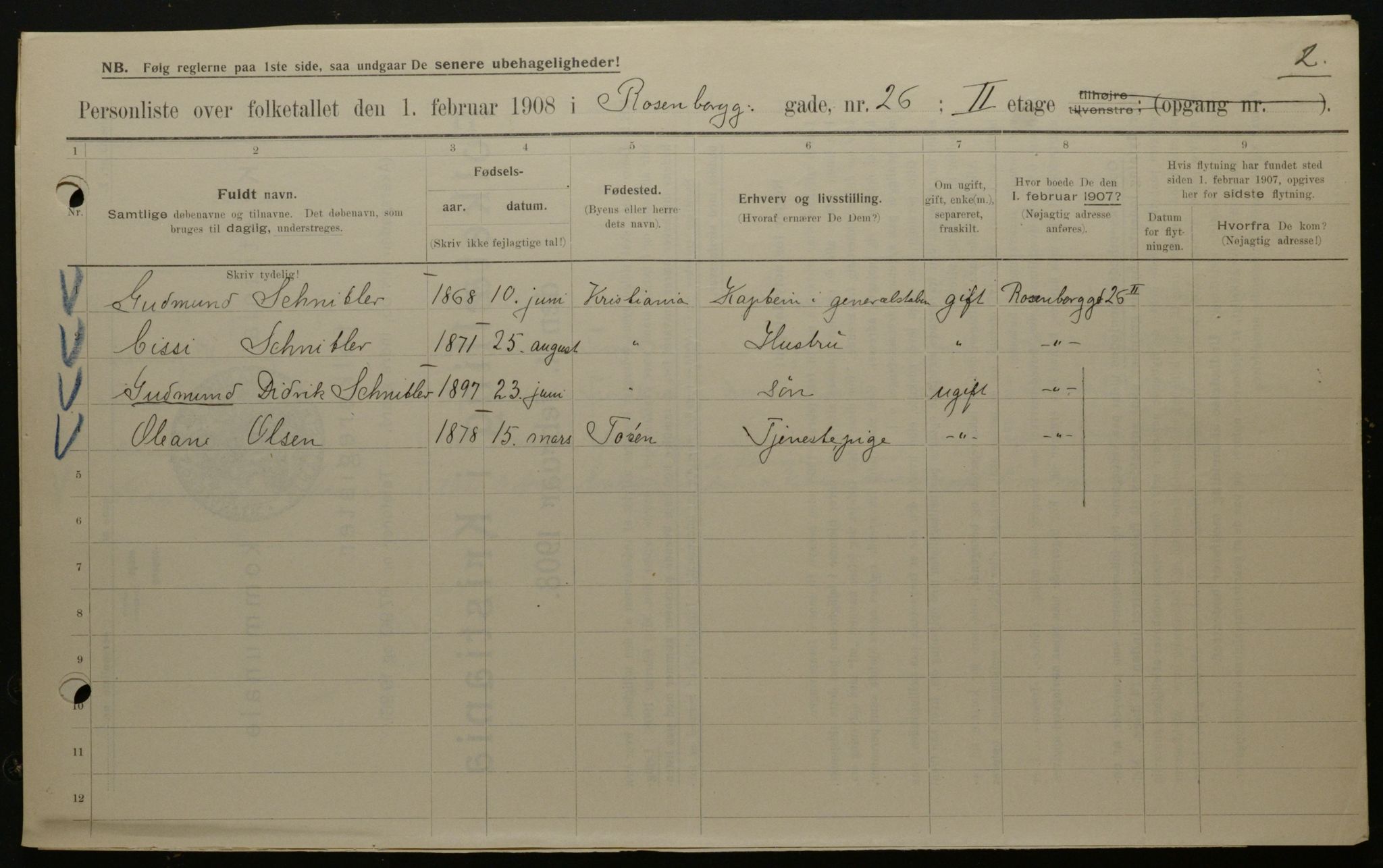 OBA, Municipal Census 1908 for Kristiania, 1908, p. 75181