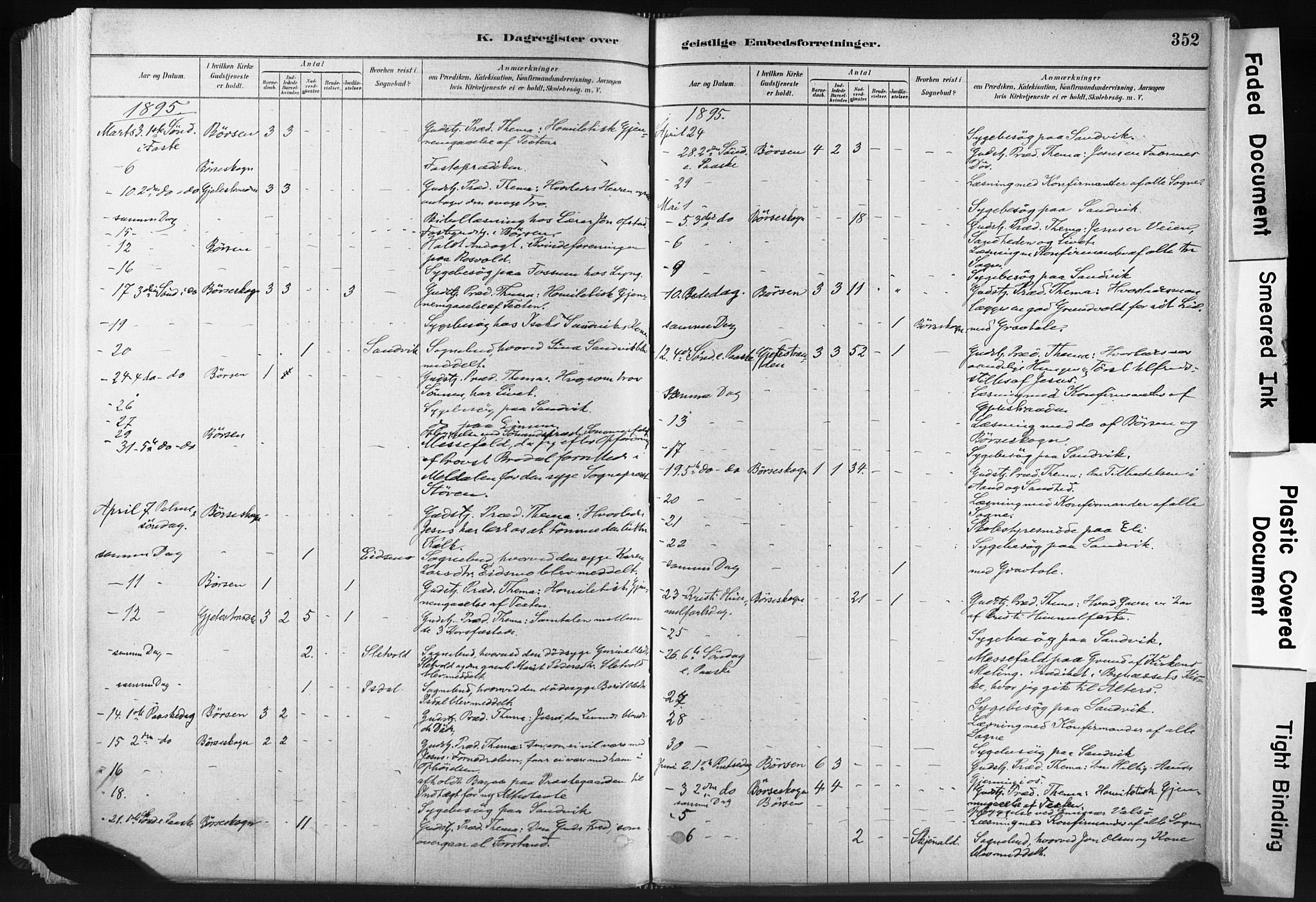 Ministerialprotokoller, klokkerbøker og fødselsregistre - Sør-Trøndelag, AV/SAT-A-1456/665/L0773: Parish register (official) no. 665A08, 1879-1905, p. 352