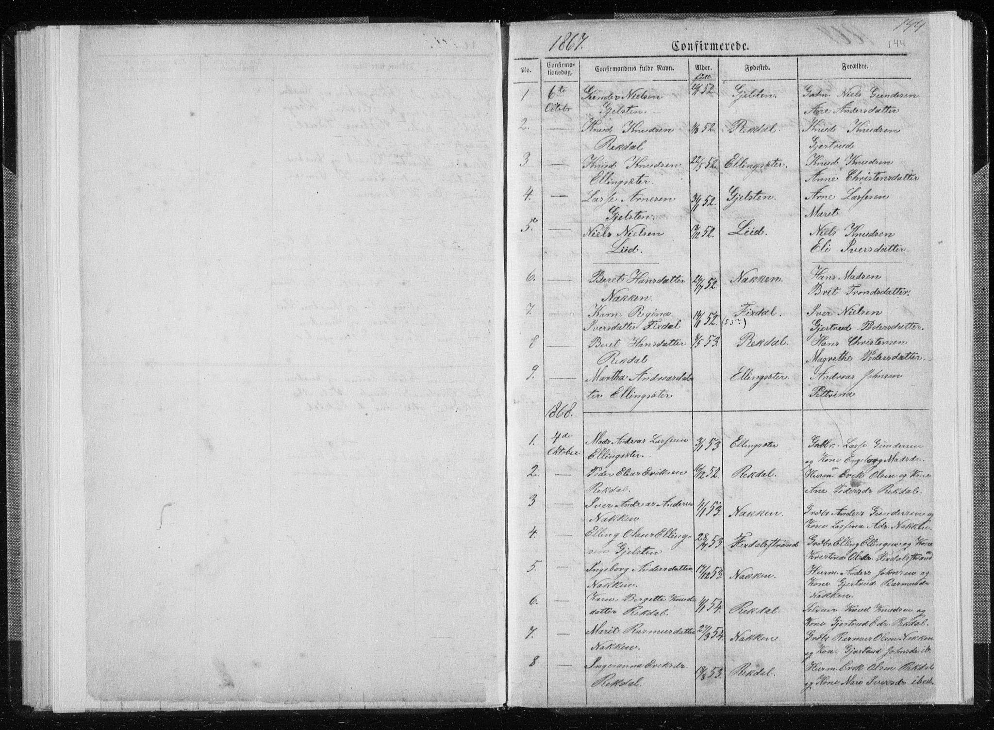 Ministerialprotokoller, klokkerbøker og fødselsregistre - Møre og Romsdal, SAT/A-1454/540/L0541: Parish register (copy) no. 540C01, 1867-1920, p. 144