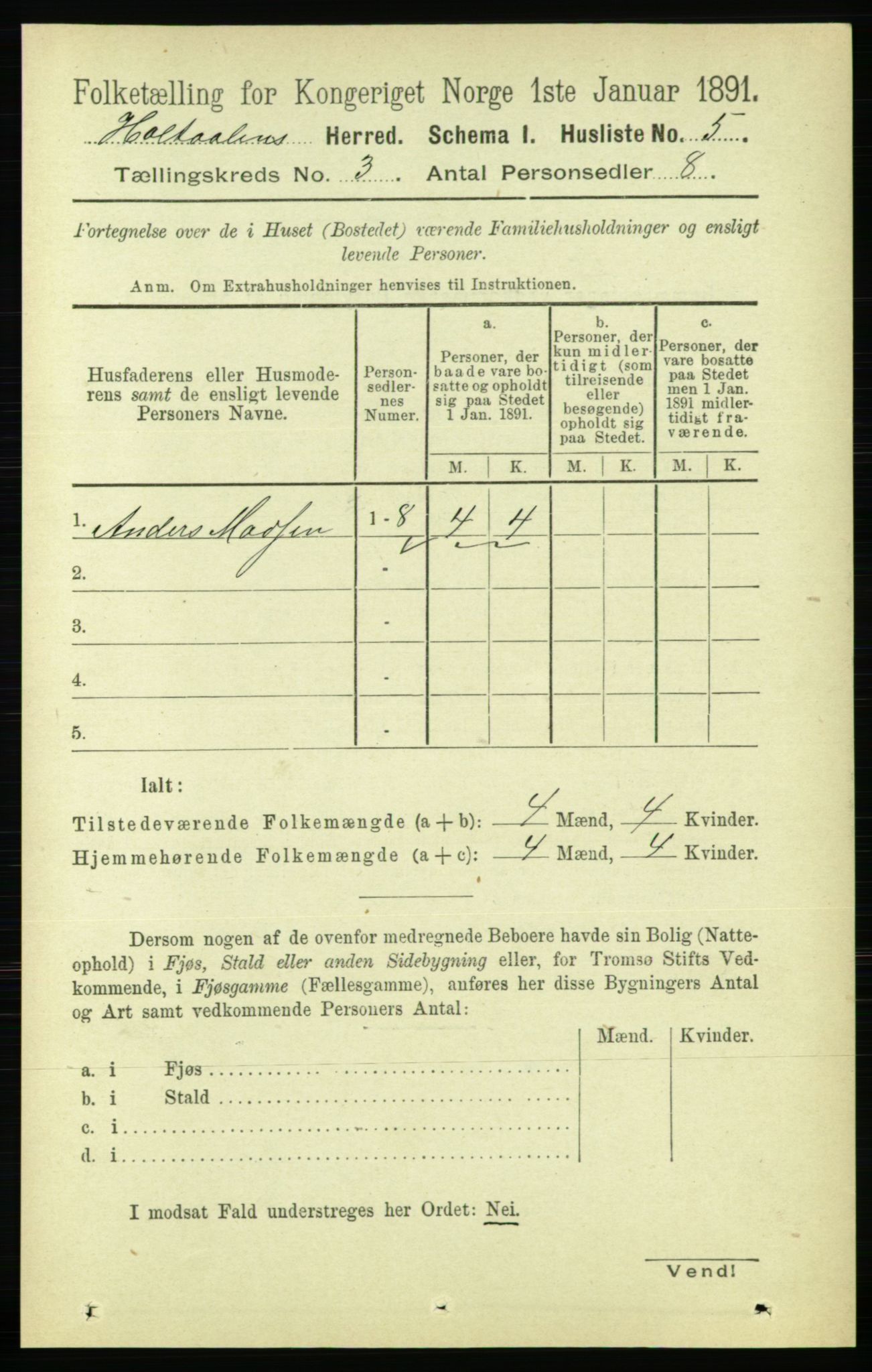 RA, 1891 census for 1645 Haltdalen, 1891, p. 796