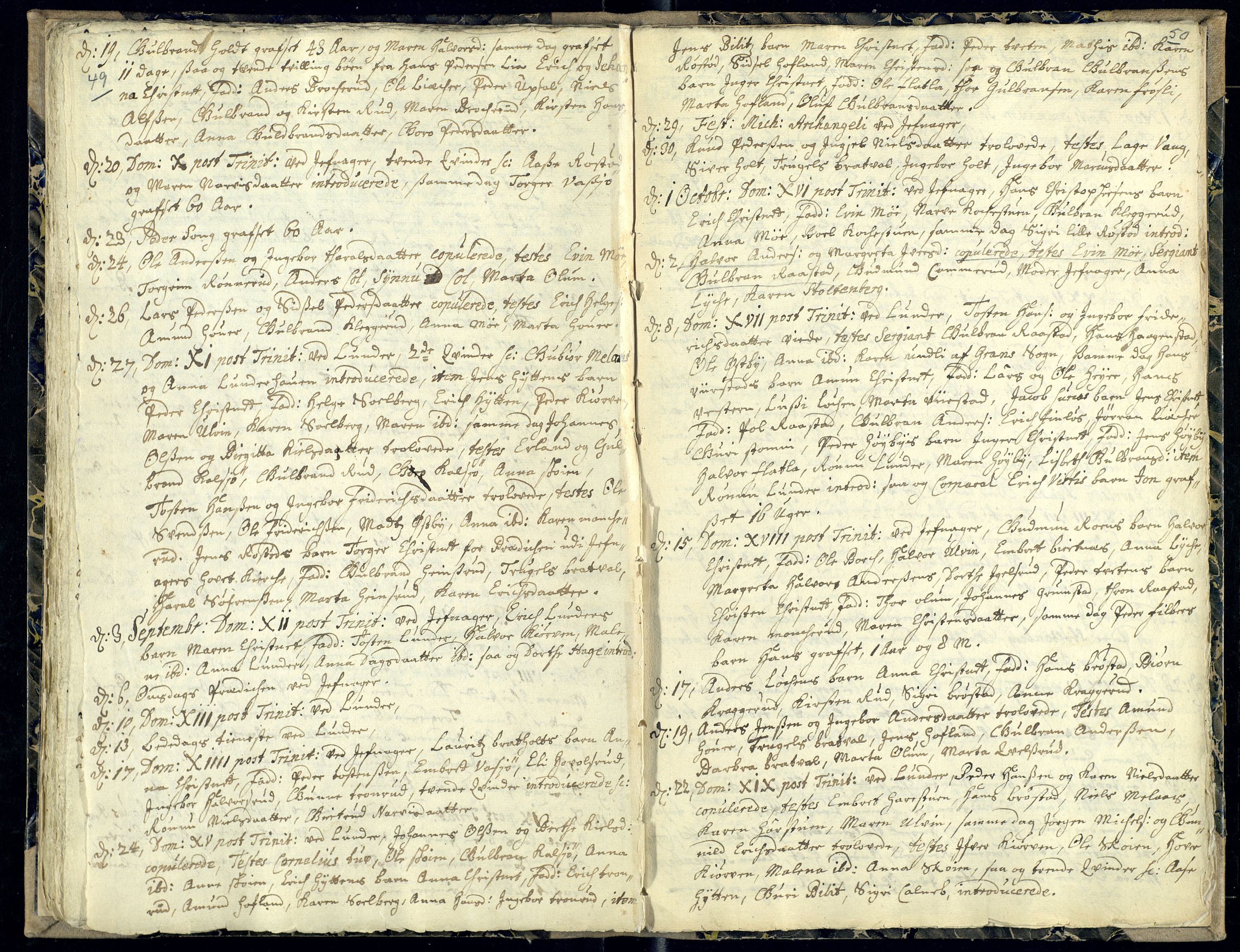 Jevnaker prestekontor, SAH/PREST-116/H/Ha/Haa/L0001: Parish register (official) no. 1, 1718-1725, p. 49-50