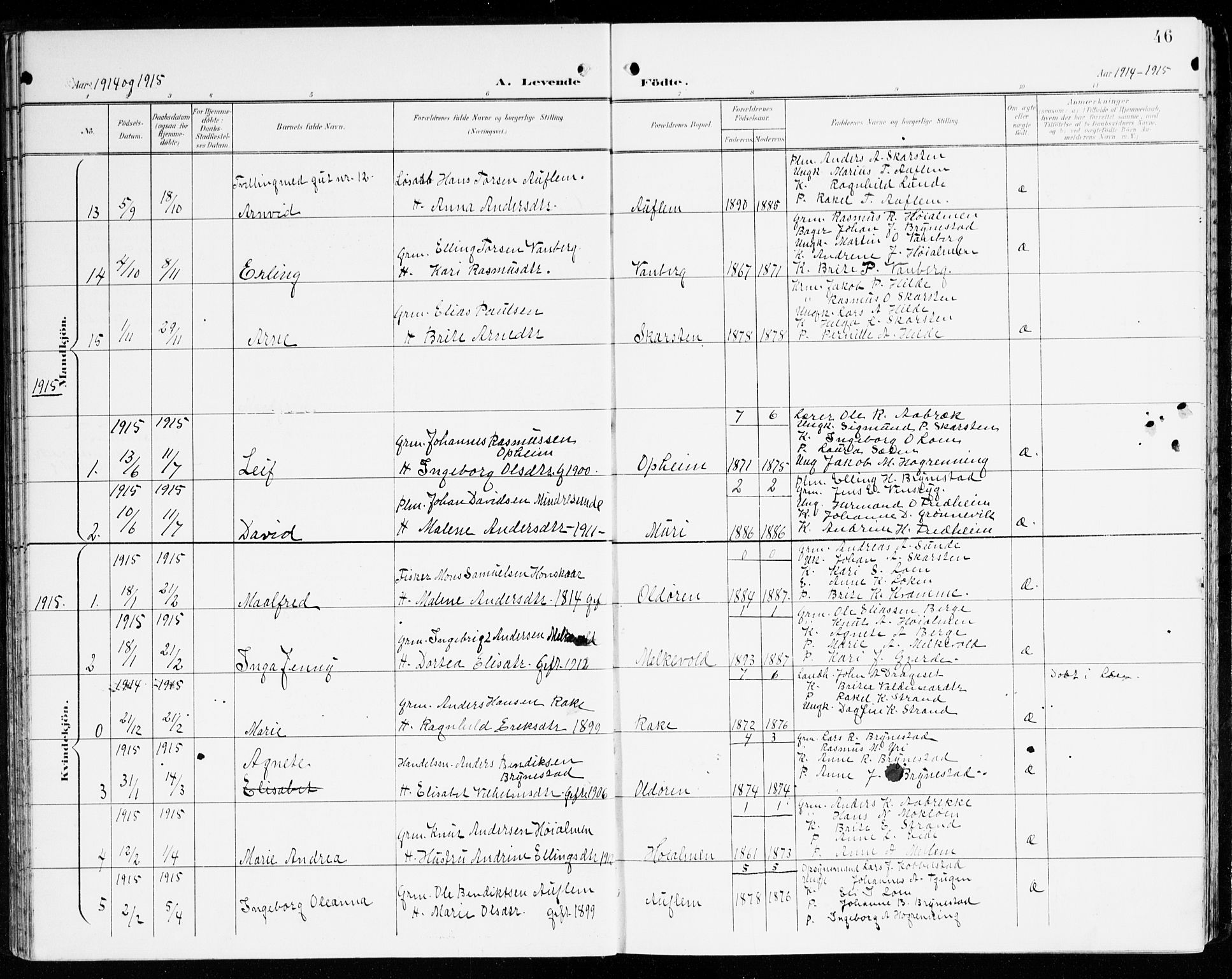 Innvik sokneprestembete, AV/SAB-A-80501: Parish register (official) no. C 2, 1900-1920, p. 46