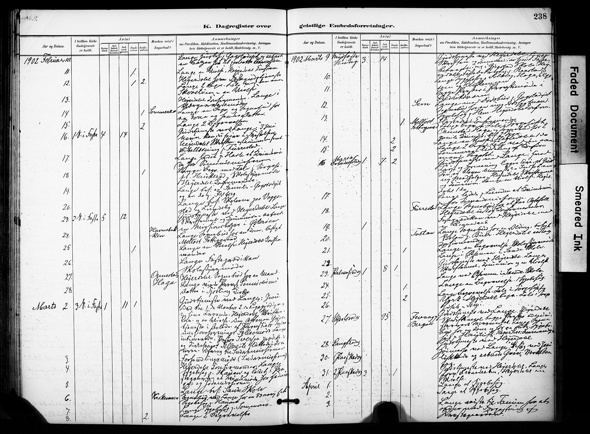 Sandar kirkebøker, SAKO/A-243/F/Fa/L0015: Parish register (official) no. 15, 1896-1907, p. 238