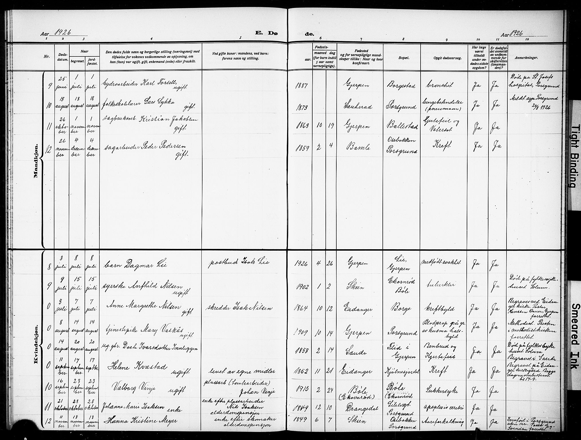 Gjerpen kirkebøker, SAKO/A-265/G/Gb/L0001: Parish register (copy) no. II 1, 1920-1929