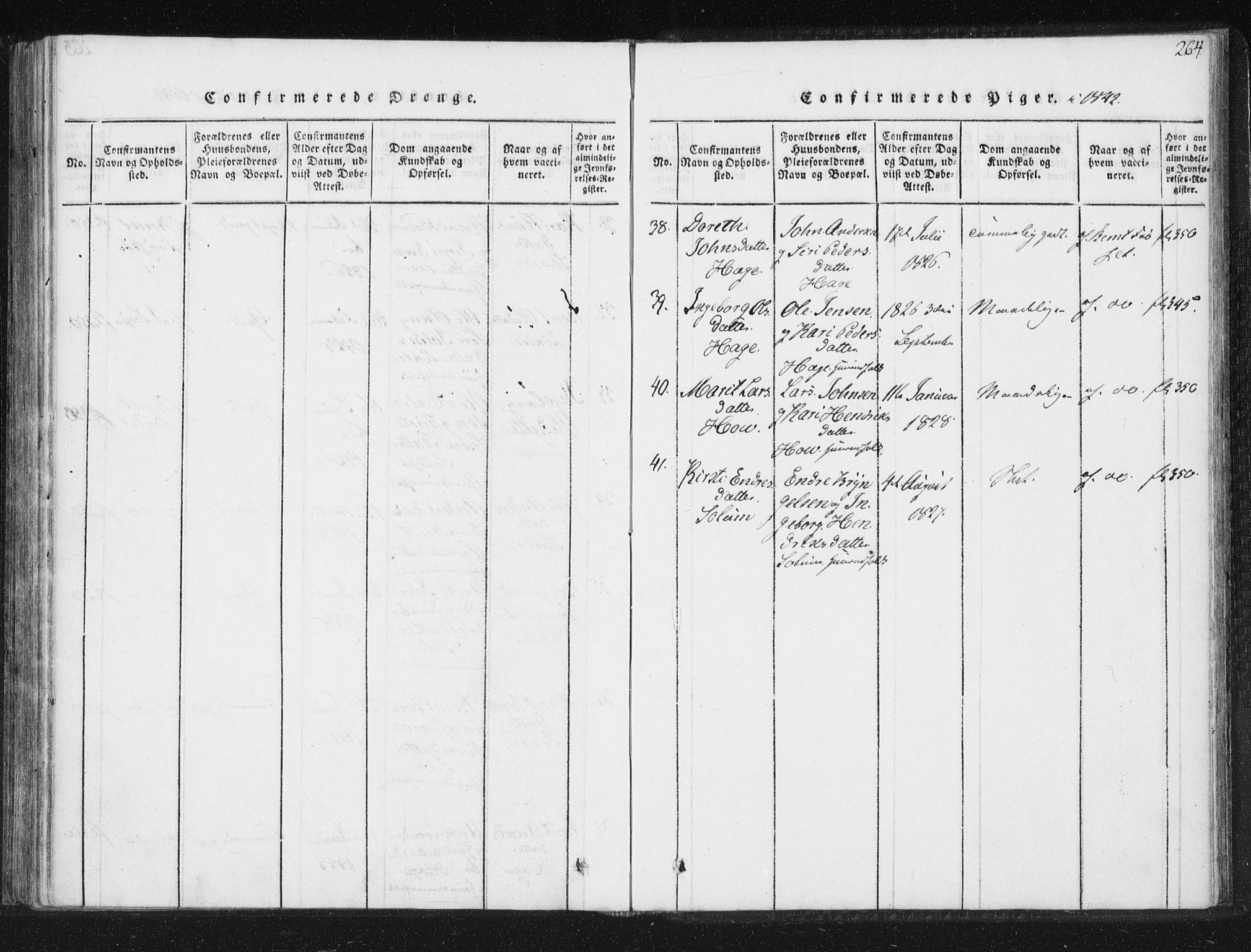 Ministerialprotokoller, klokkerbøker og fødselsregistre - Sør-Trøndelag, AV/SAT-A-1456/689/L1037: Parish register (official) no. 689A02, 1816-1842, p. 264